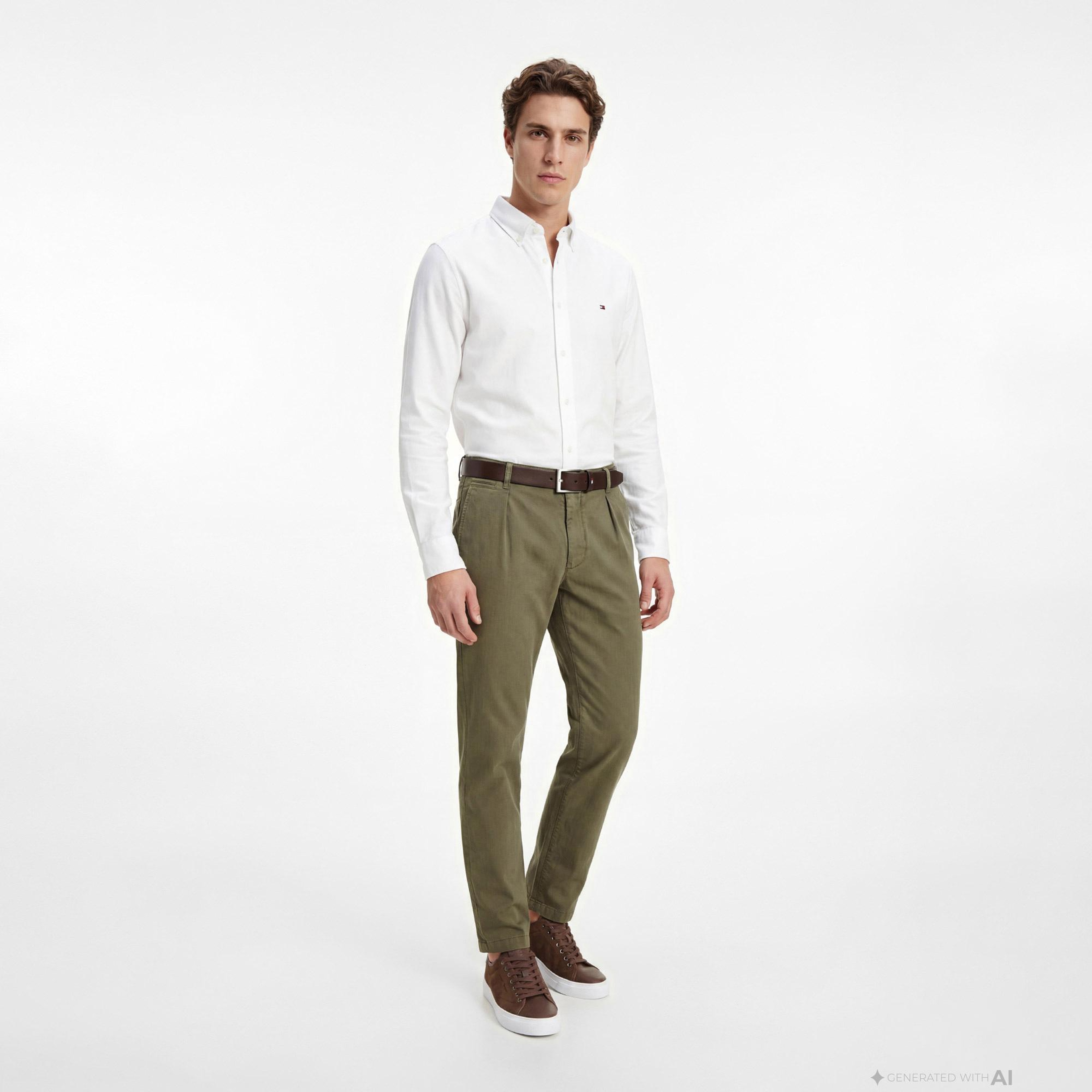 Tommy Hilfiger Core Essentials Erkek Beyaz Gömlek