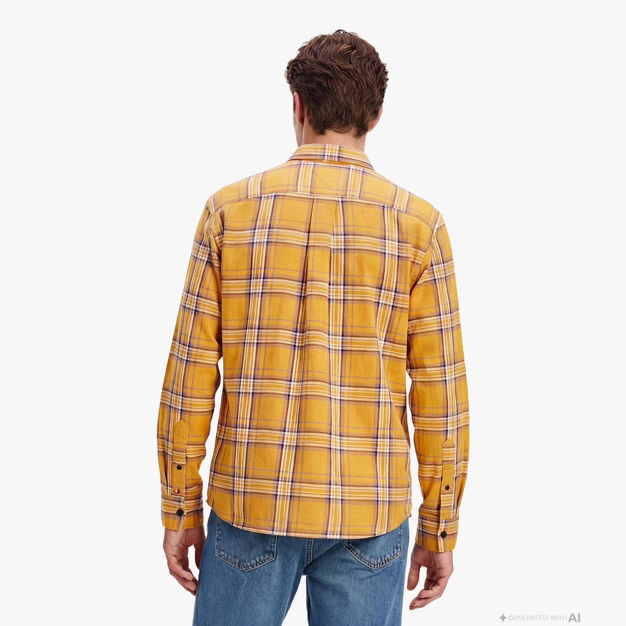 Tommy Hilfiger Layering Shirt Erkek Sarı Gömlek
