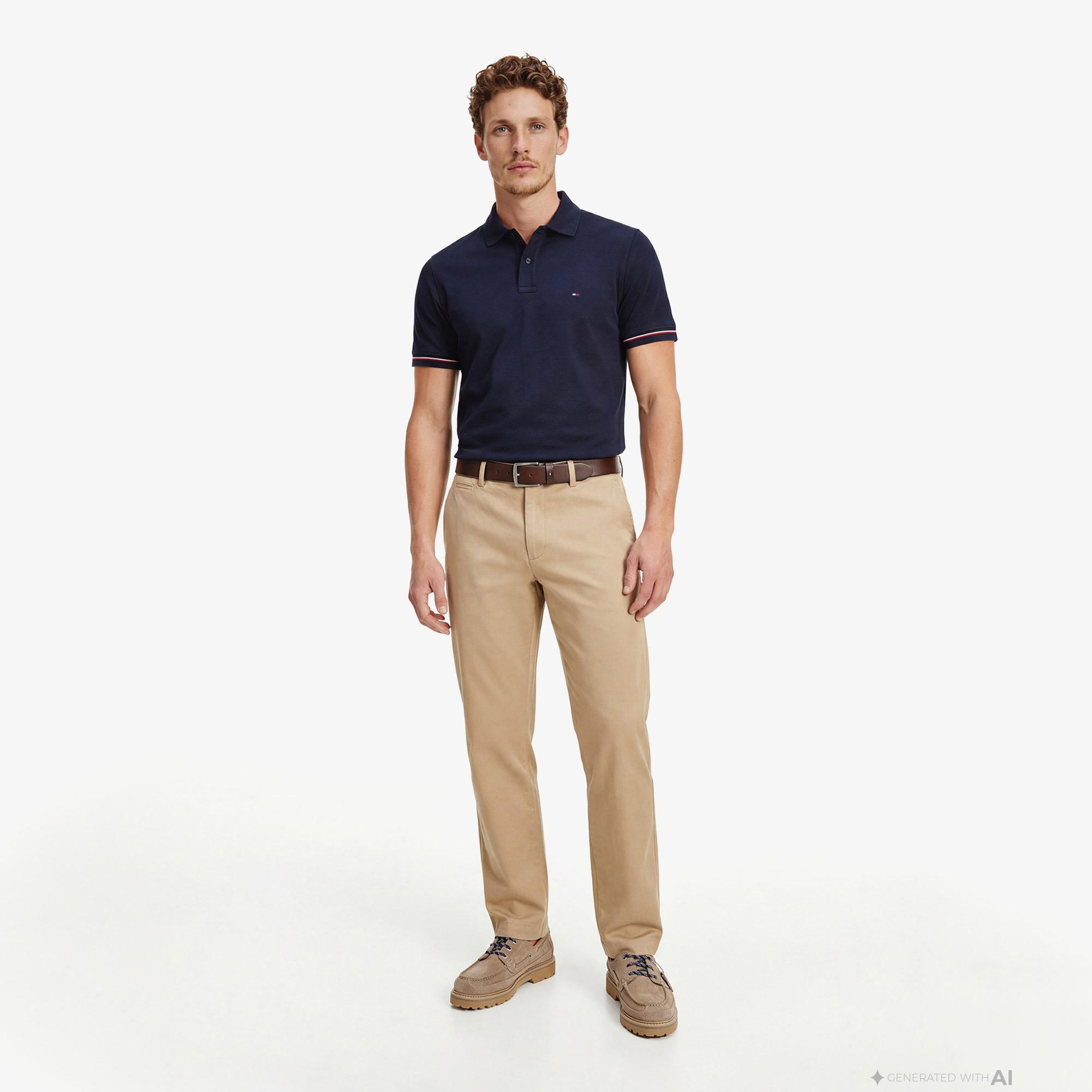 Tommy Hilfiger Elevated Essentials Erkek Lacivert Polo Yaka T-Shirt