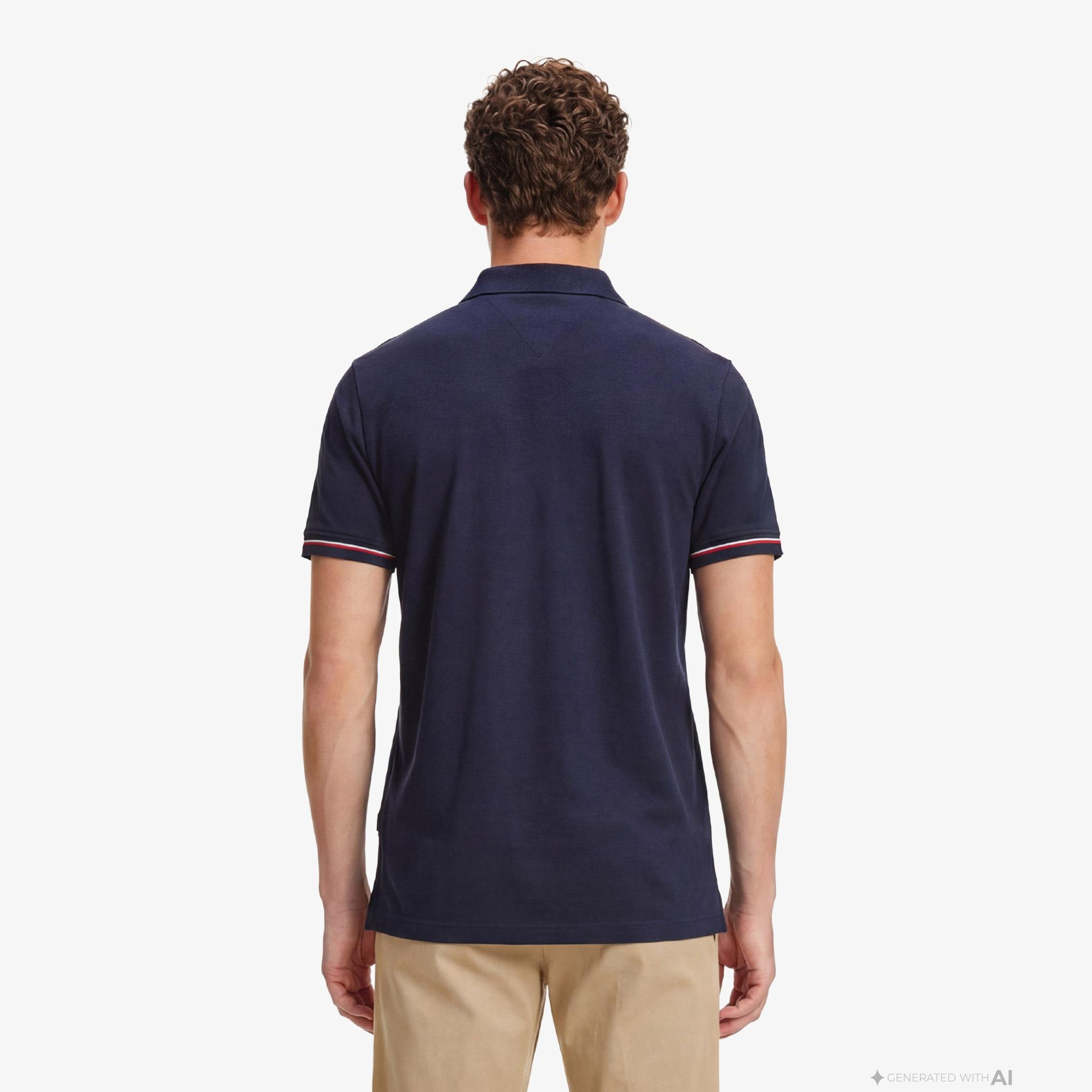 Tommy Hilfiger Elevated Essentials Erkek Lacivert Polo Yaka T-Shirt