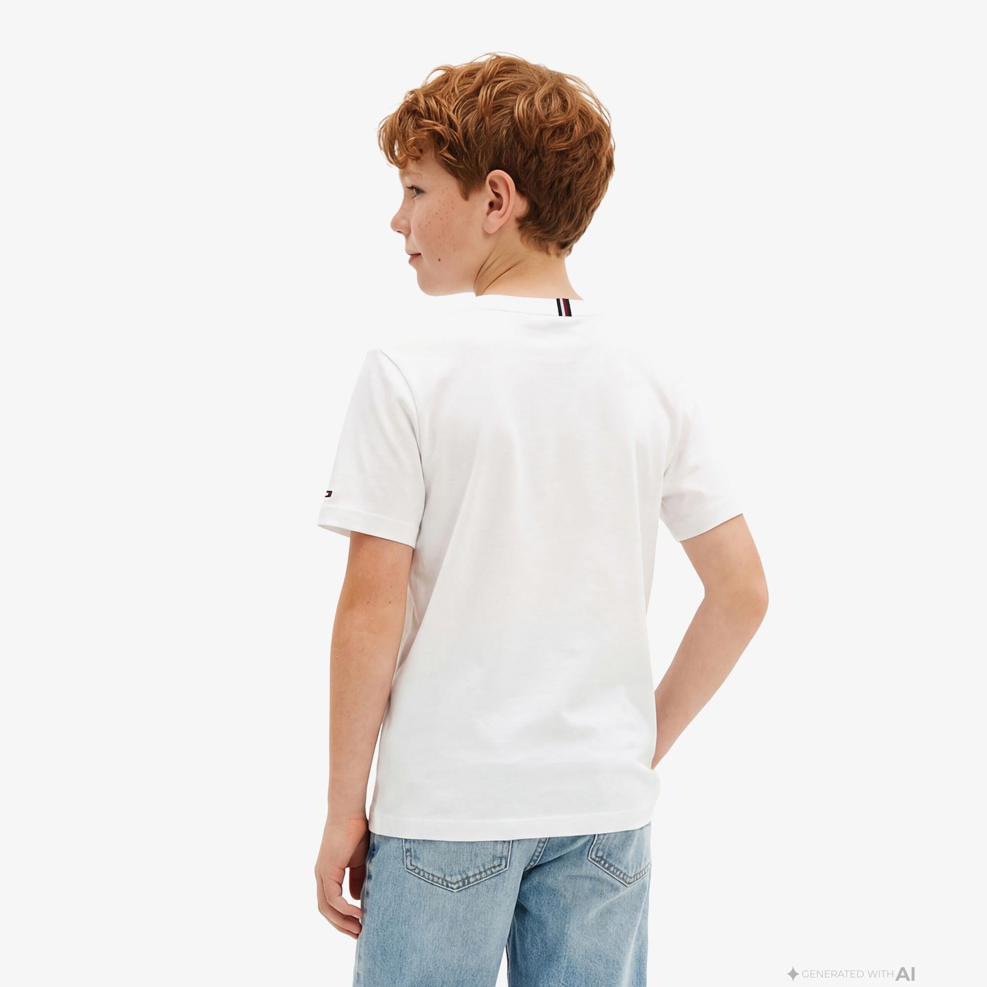 Tommy Hilfiger Heritage Çocuk Beyaz T-Shirt