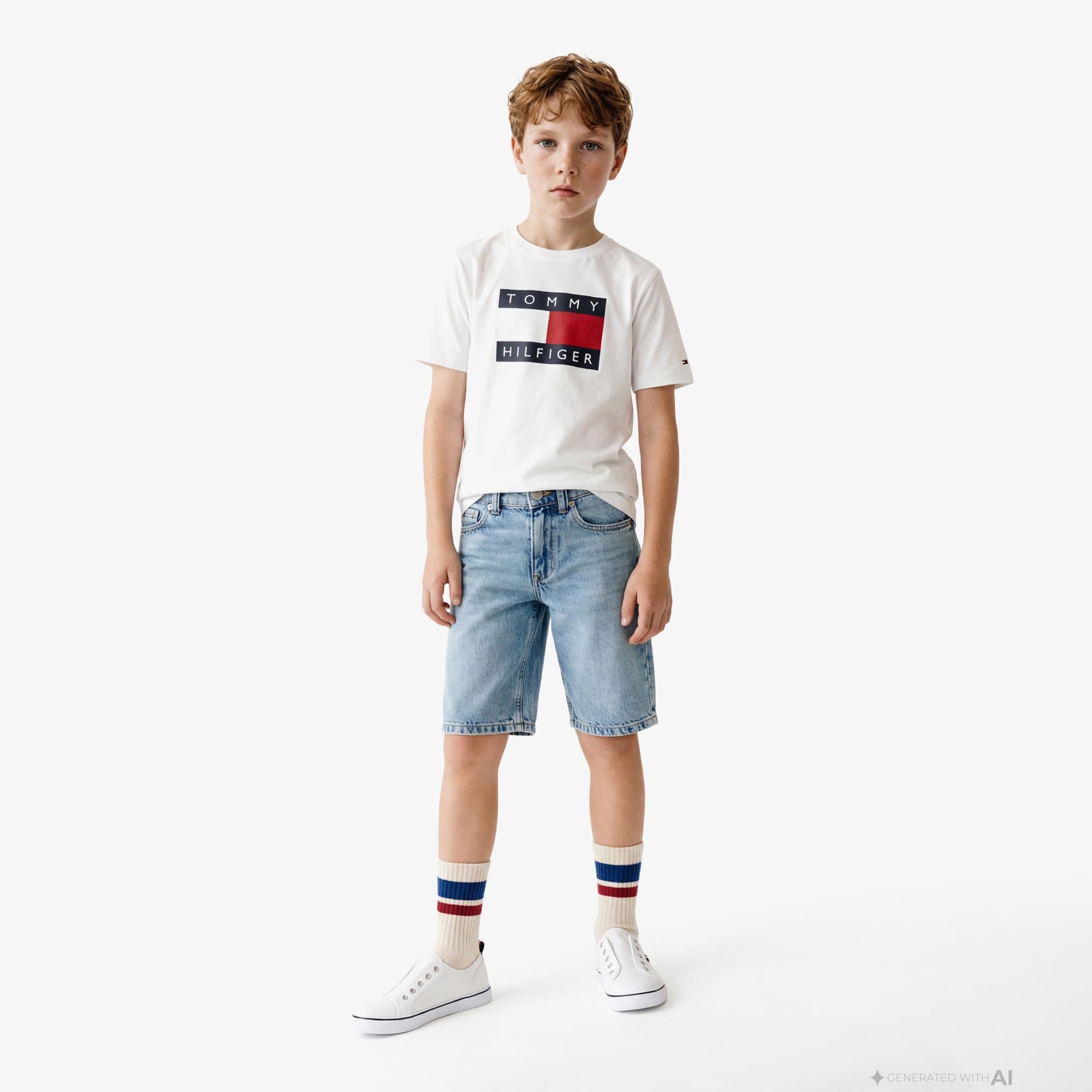Tommy Hilfiger Heritage Çocuk Beyaz T-Shirt