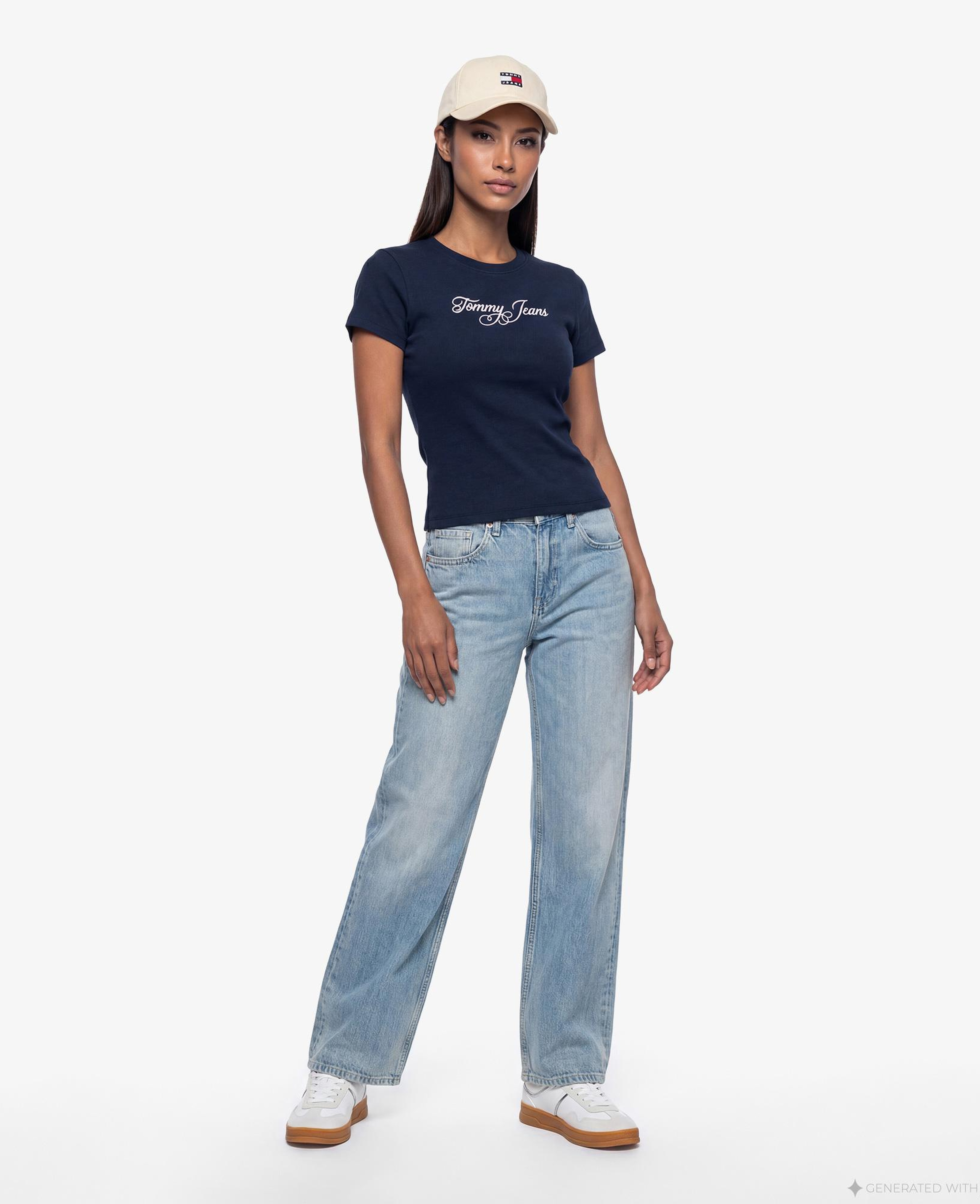 Tommy Hilfiger Essential Logo Kadın Lacivert T-Shirt