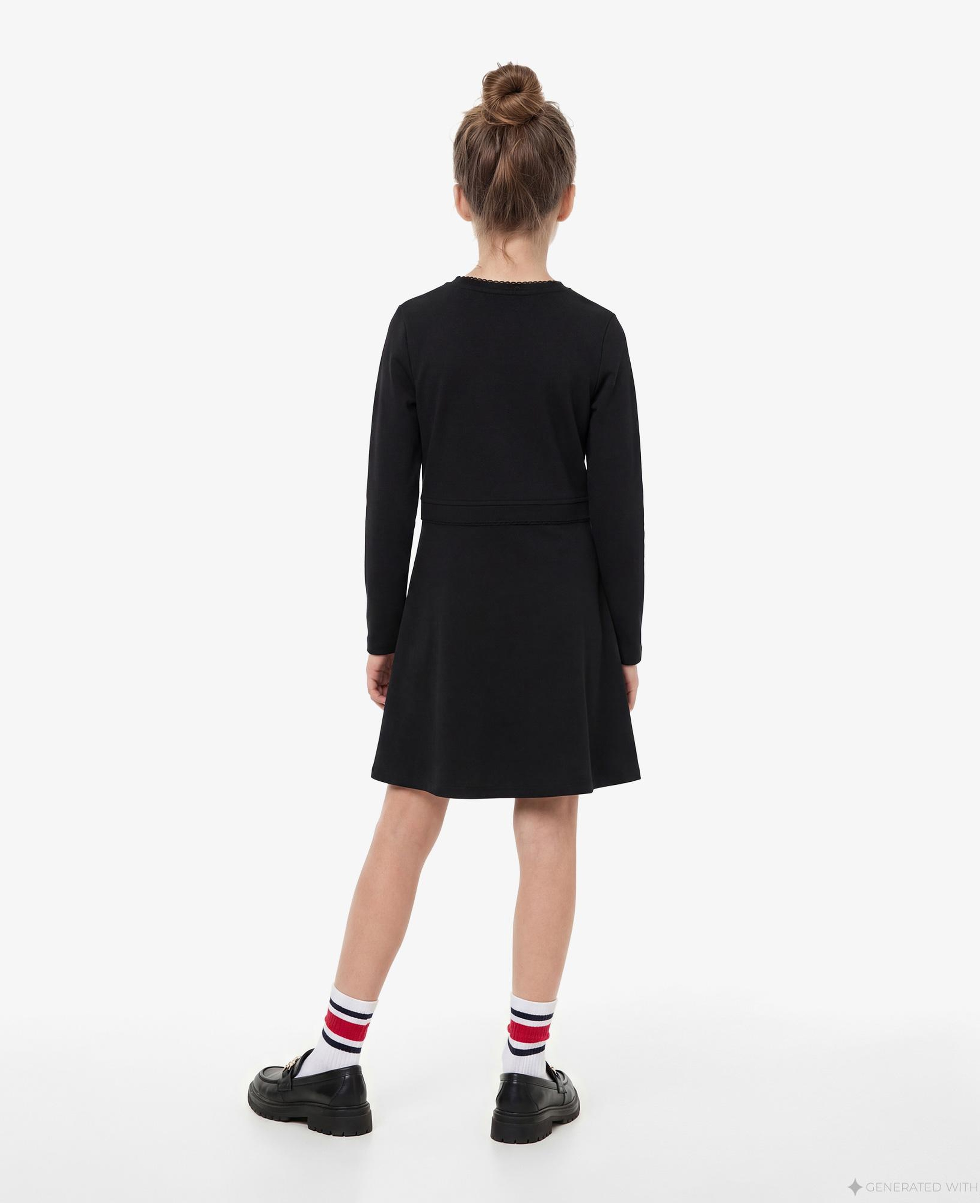 Tommy Hilfiger Essential Modal Çocuk Siyah Elbise