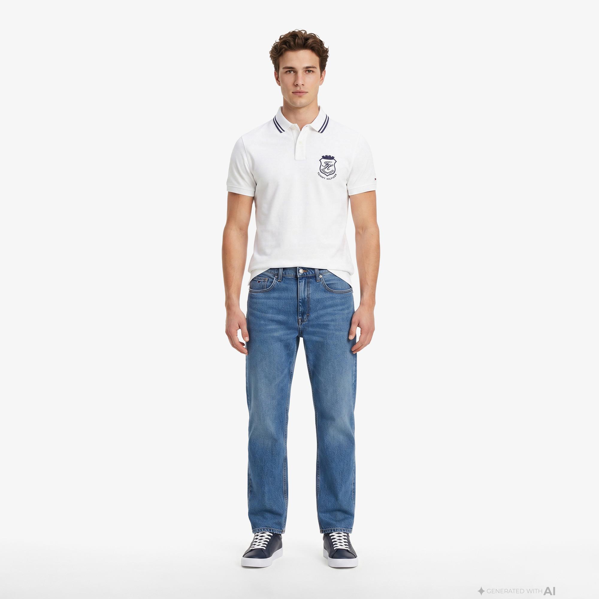 Tommy Hilfiger Country Club Erkek Beyaz Polo Yaka T-Shirt