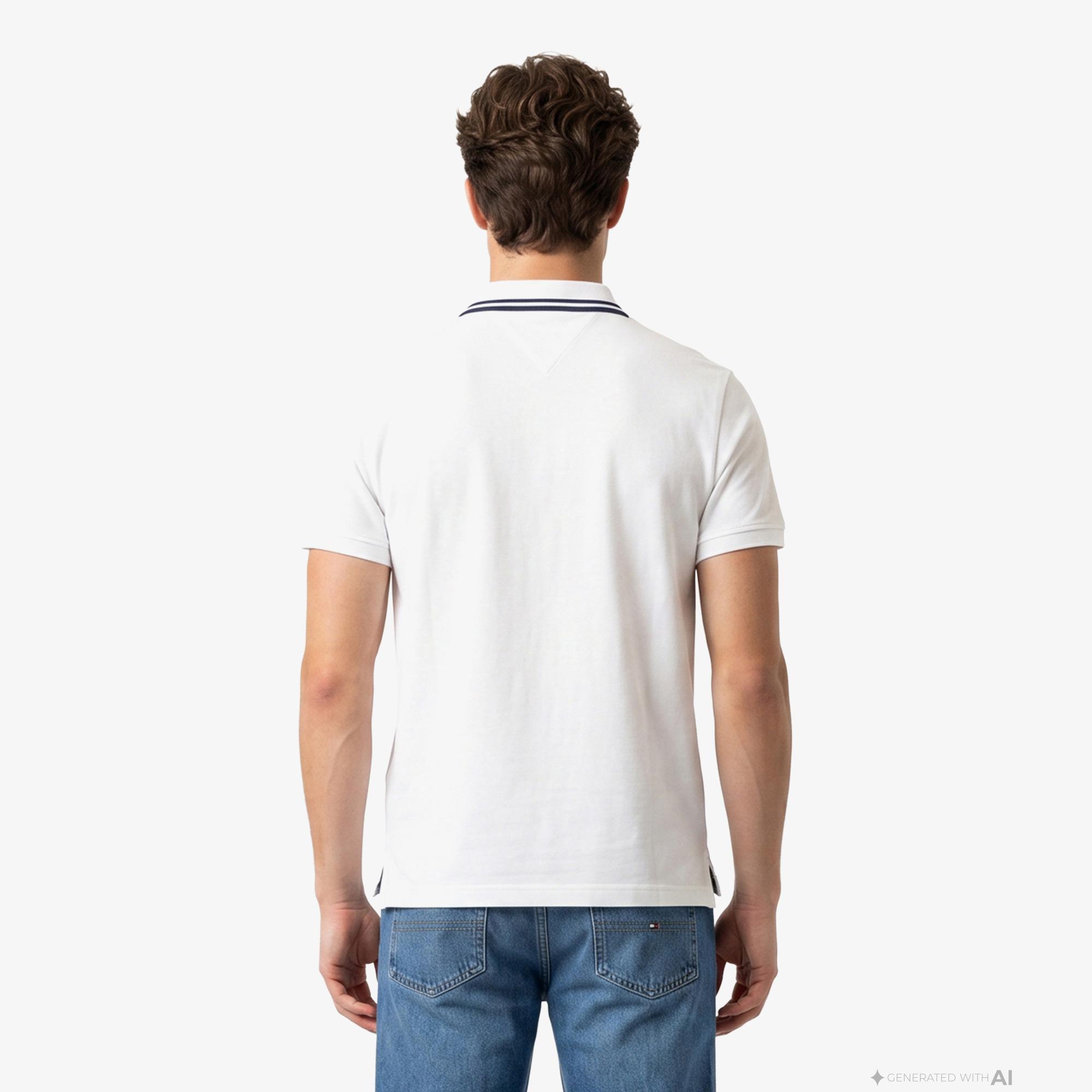 Tommy Hilfiger Country Club Erkek Beyaz Polo Yaka T-Shirt