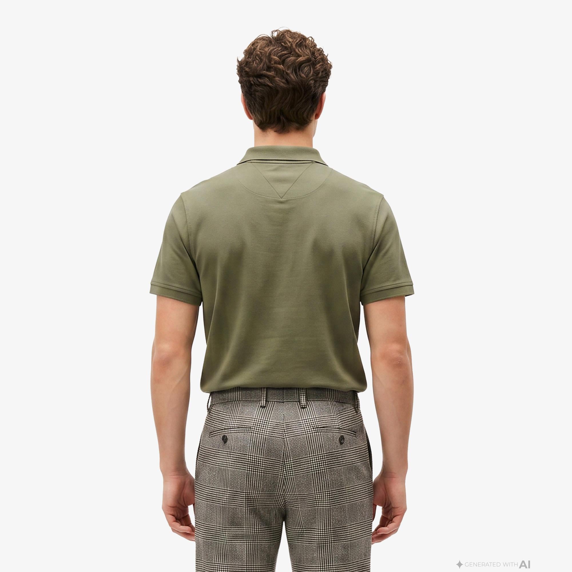 Tommy Hilfiger Elevated Essentials Erkek Yeşil Polo Yaka T-Shirt