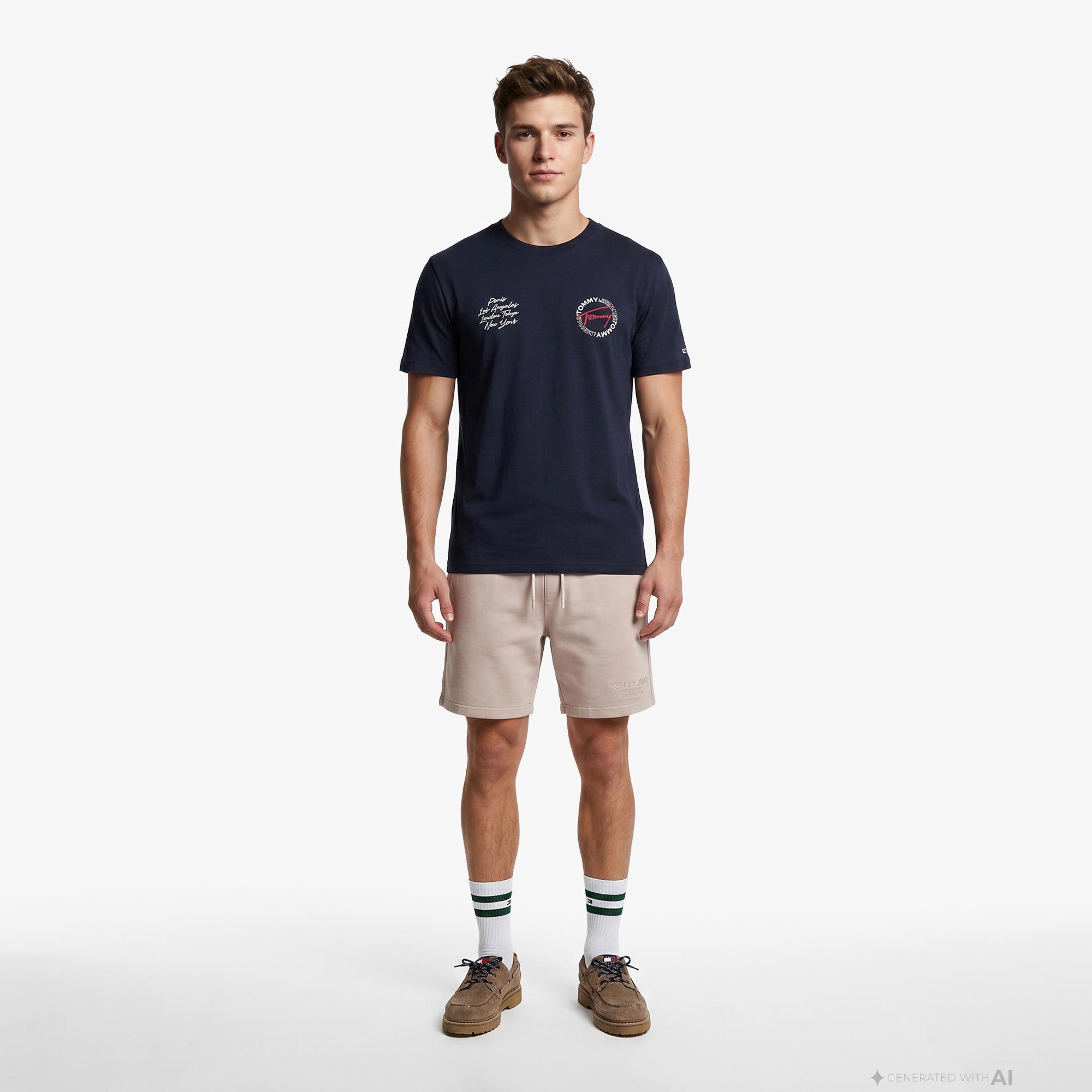 Tommy Hilfiger Signature Erkek Lacivert T-Shirt