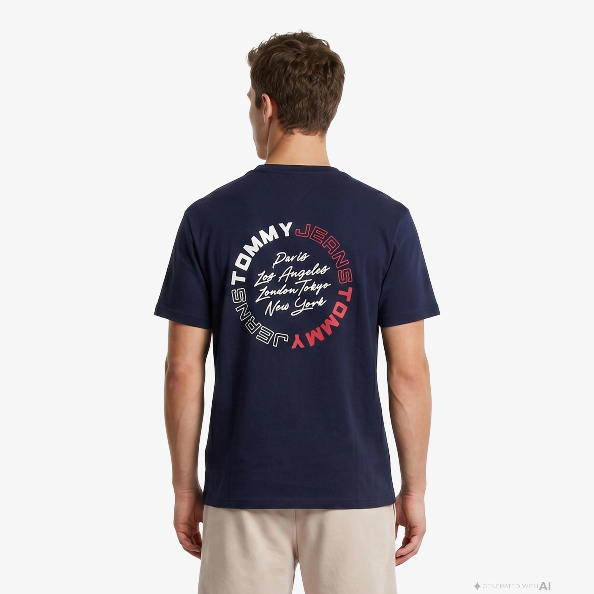 Tommy Hilfiger Signature Erkek Lacivert T-Shirt
