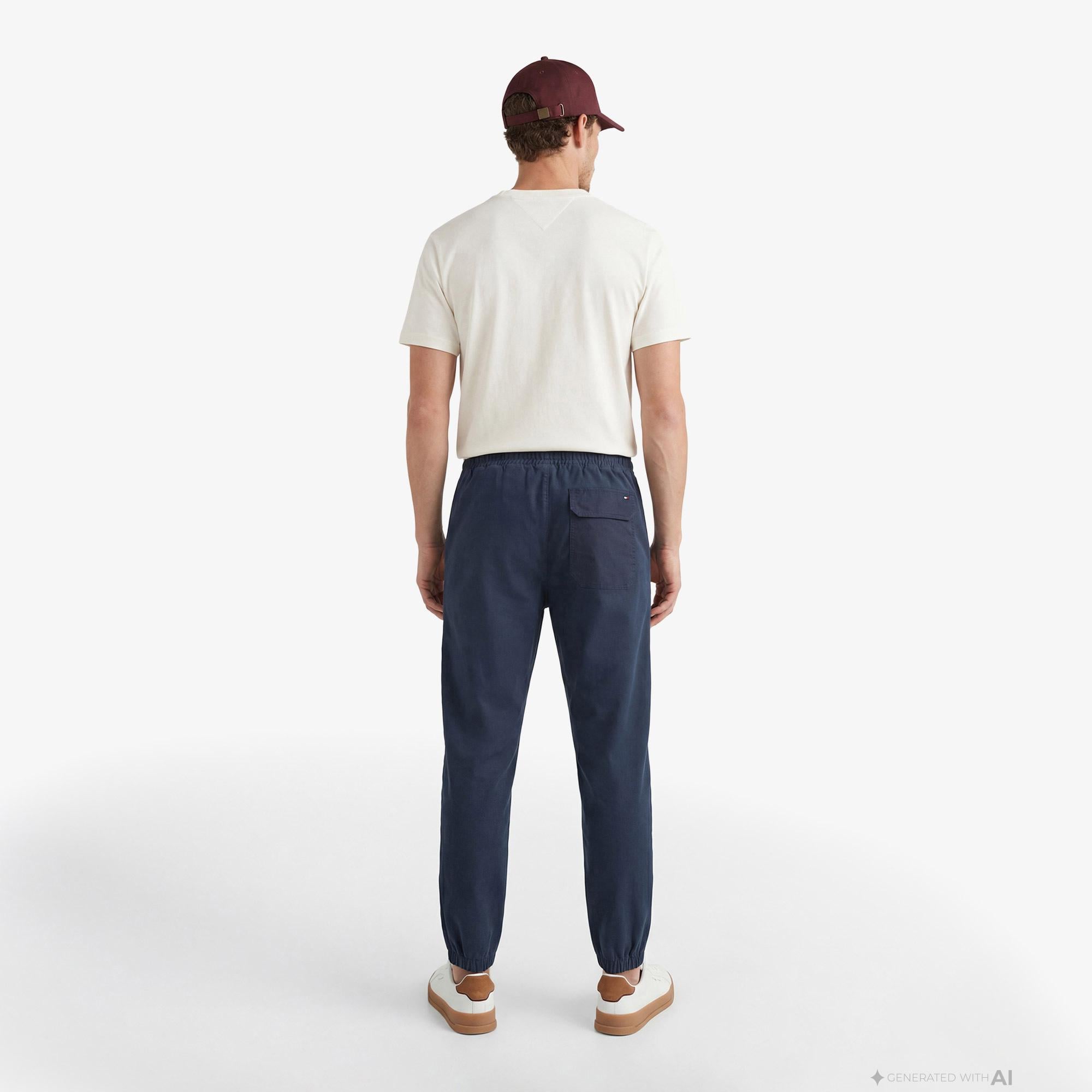 Tommy Hilfiger Mixed Media Erkek Lacivert Eşofman Altı