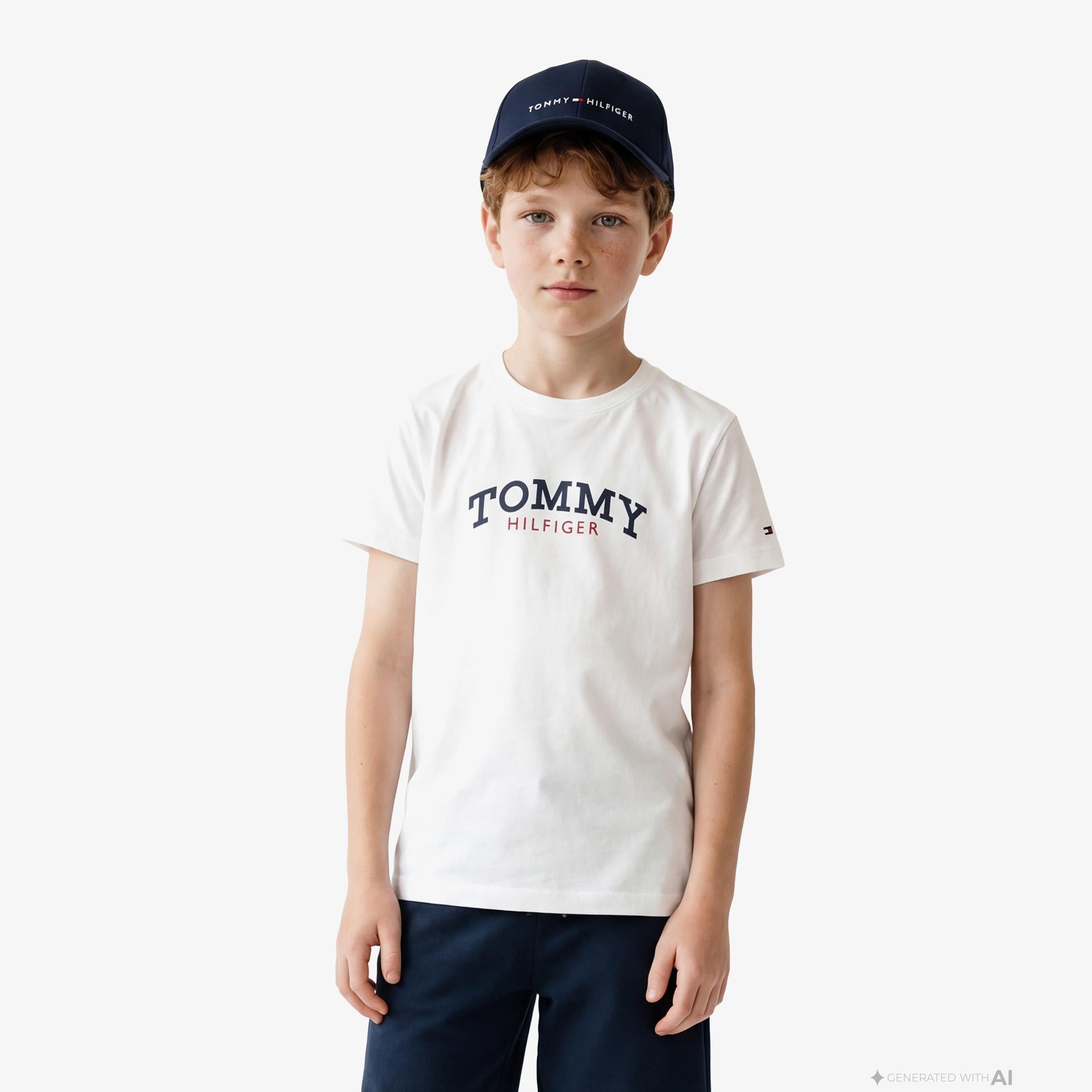 Tommy Hilfiger Monotype Çocuk Beyaz Eşofman Takımı