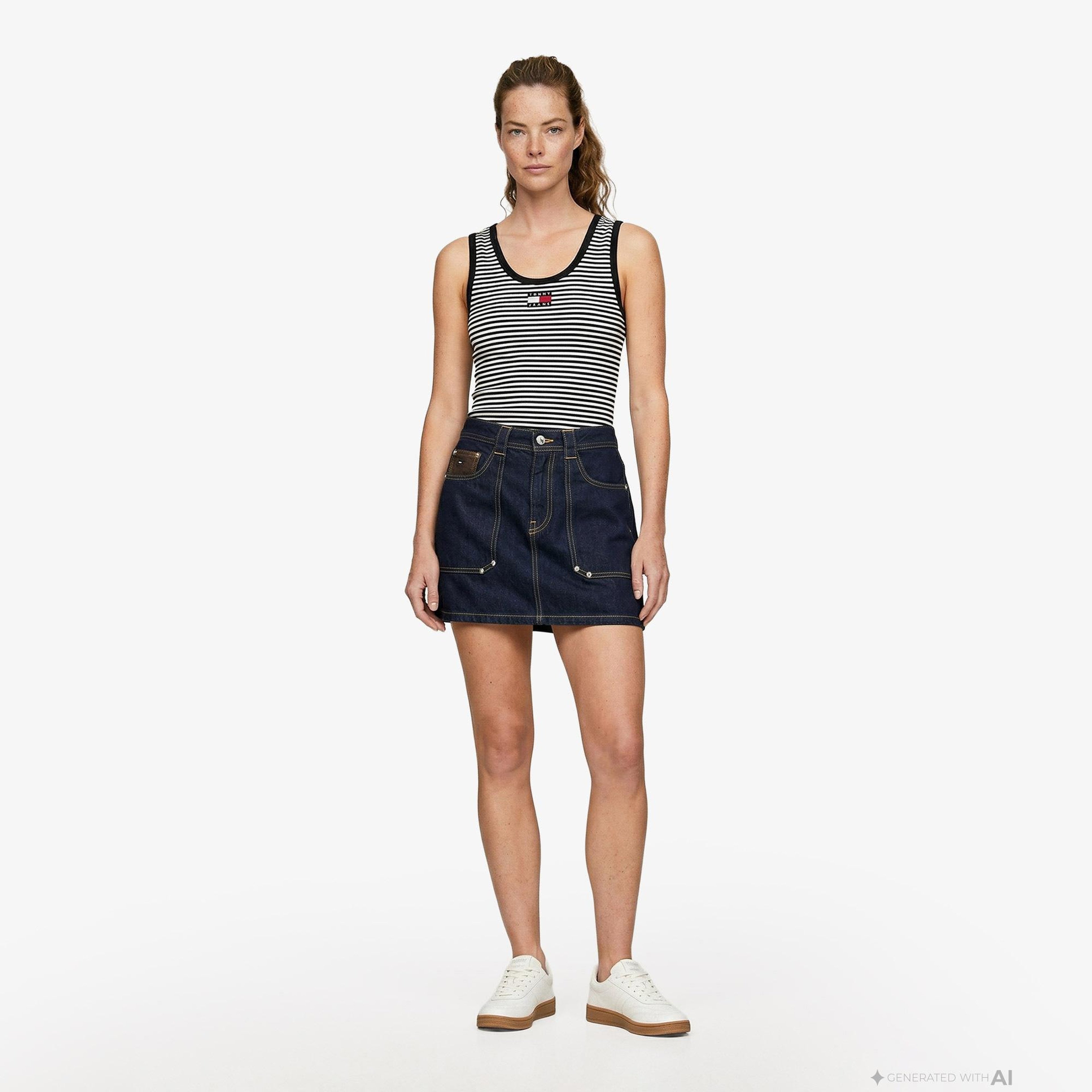 Tommy Hilfiger Denim Essentials Kadın Siyah T-Shirt