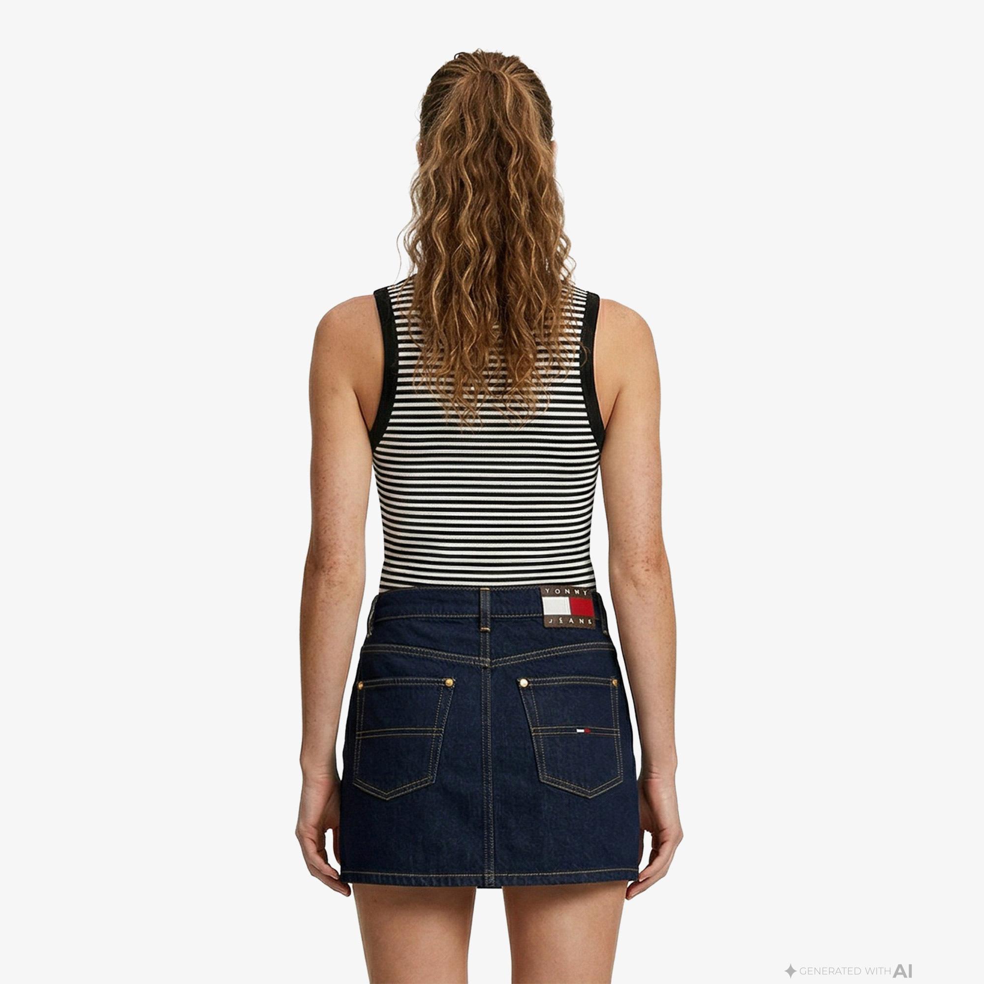 Tommy Hilfiger Denim Essentials Kadın Siyah T-Shirt