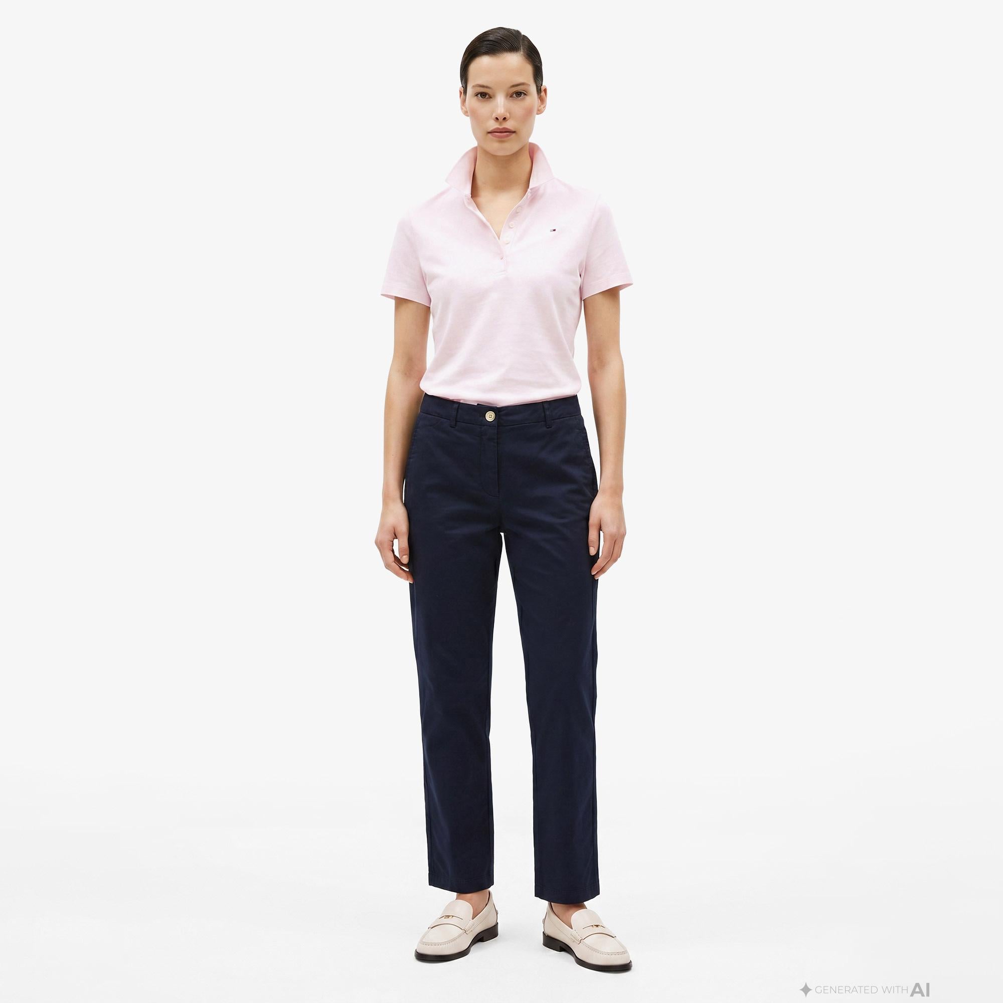Tommy Hilfiger Cotton Gmd Kadın Lacivert Pantolon
