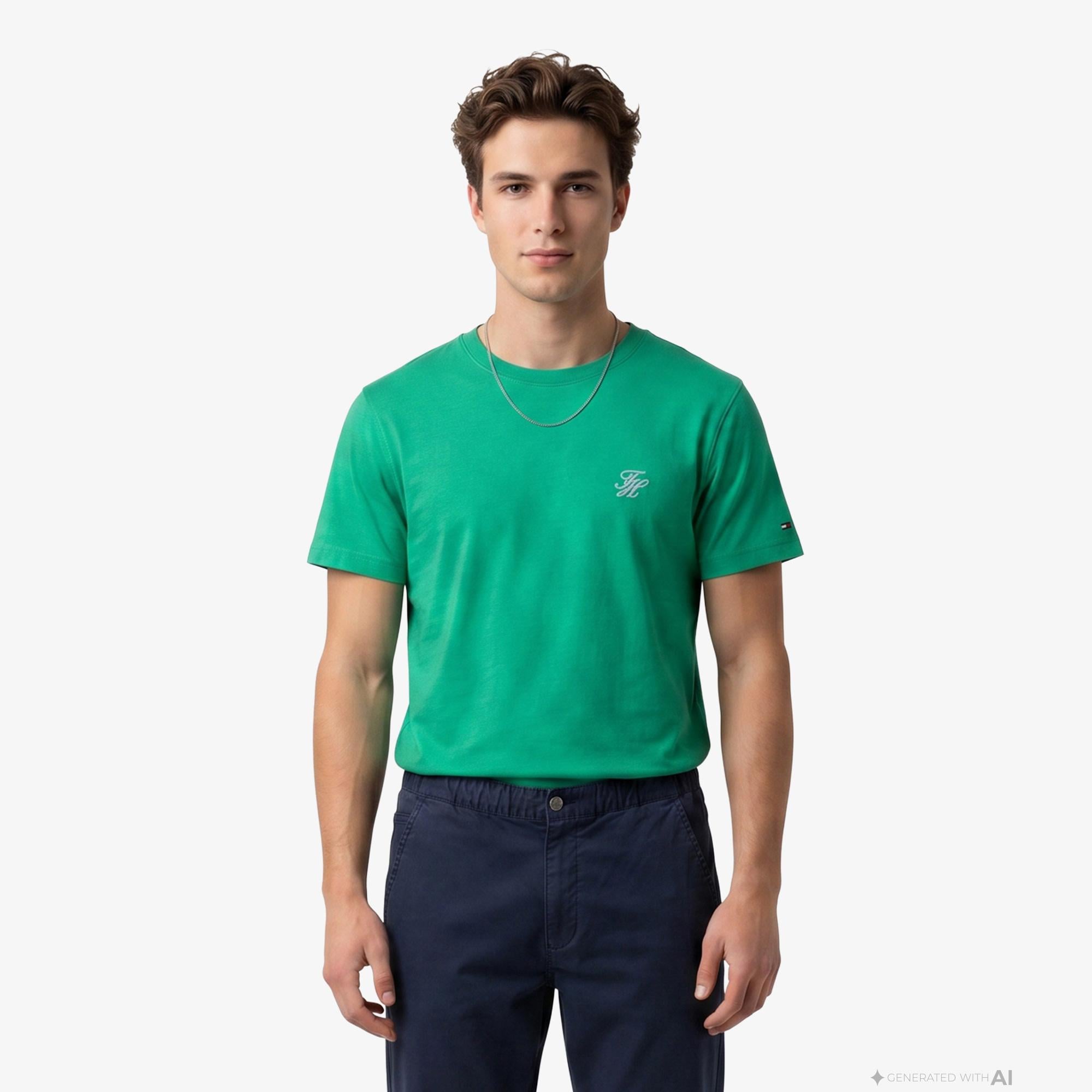 Tommy Hilfiger Swimshop Erkek Yeşil T-Shirt