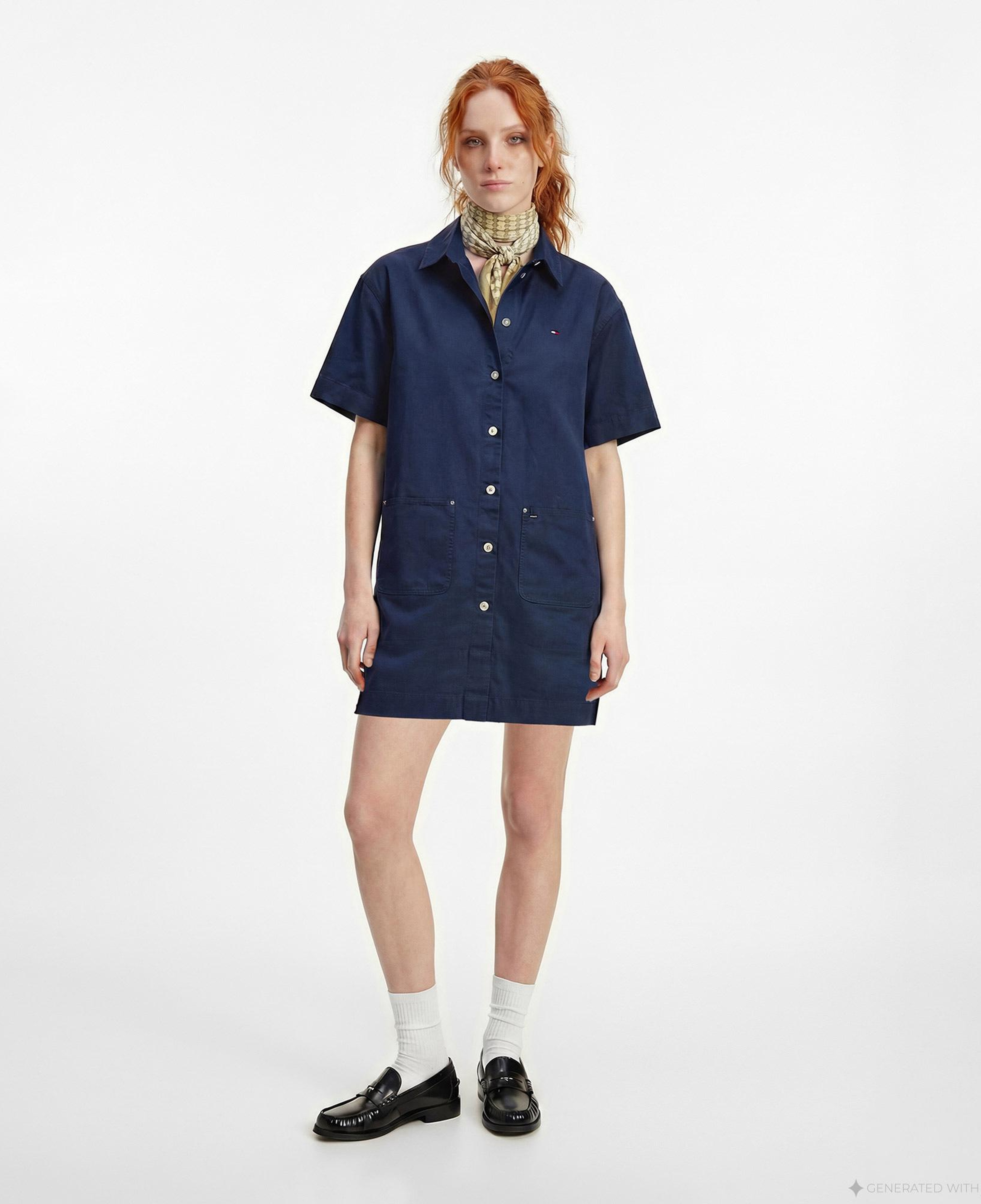 Tommy Hilfiger Modern Prep Kadın Lacivert Elbise