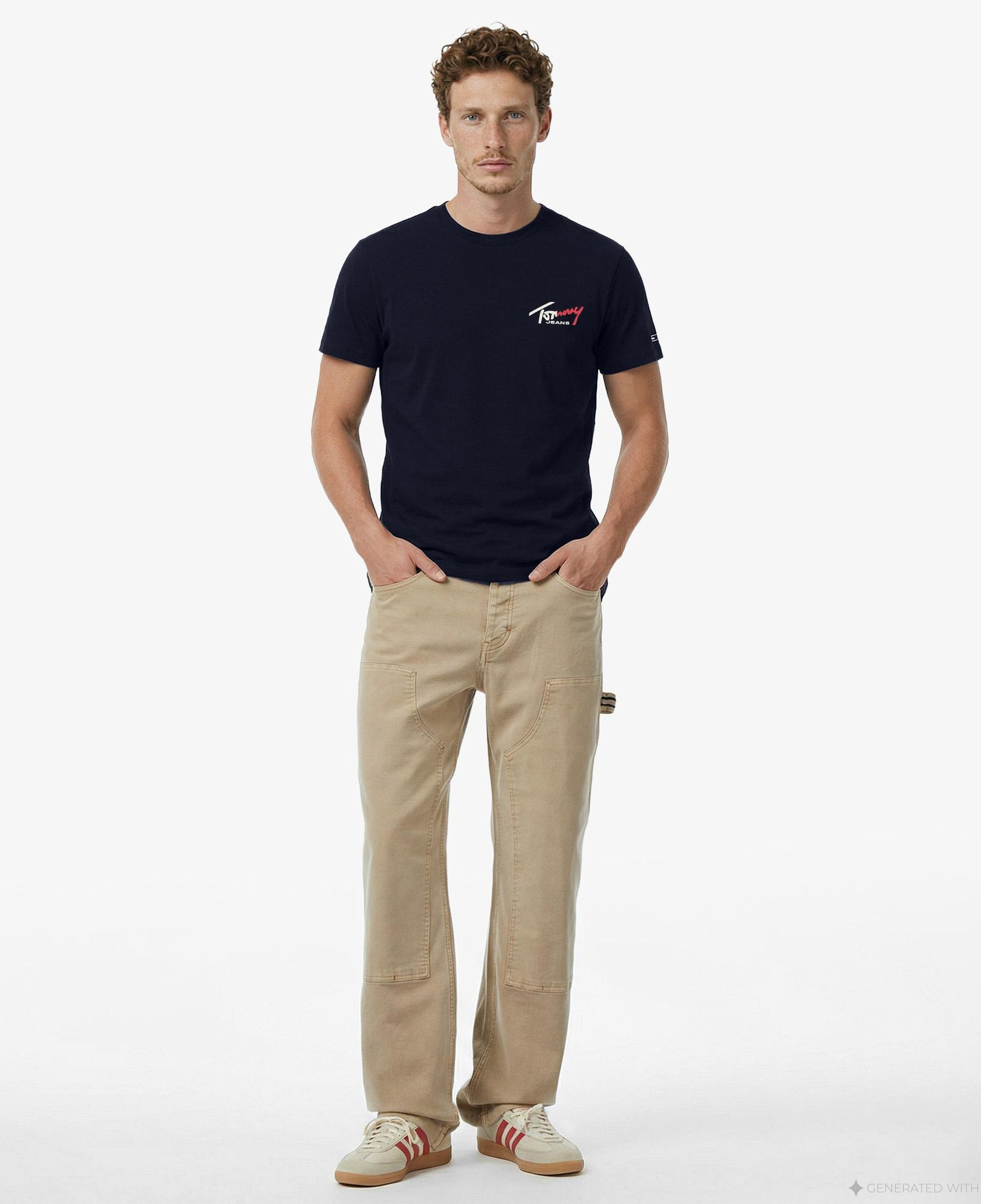 Tommy Hilfiger Signature Erkek Lacivert T-Shirt