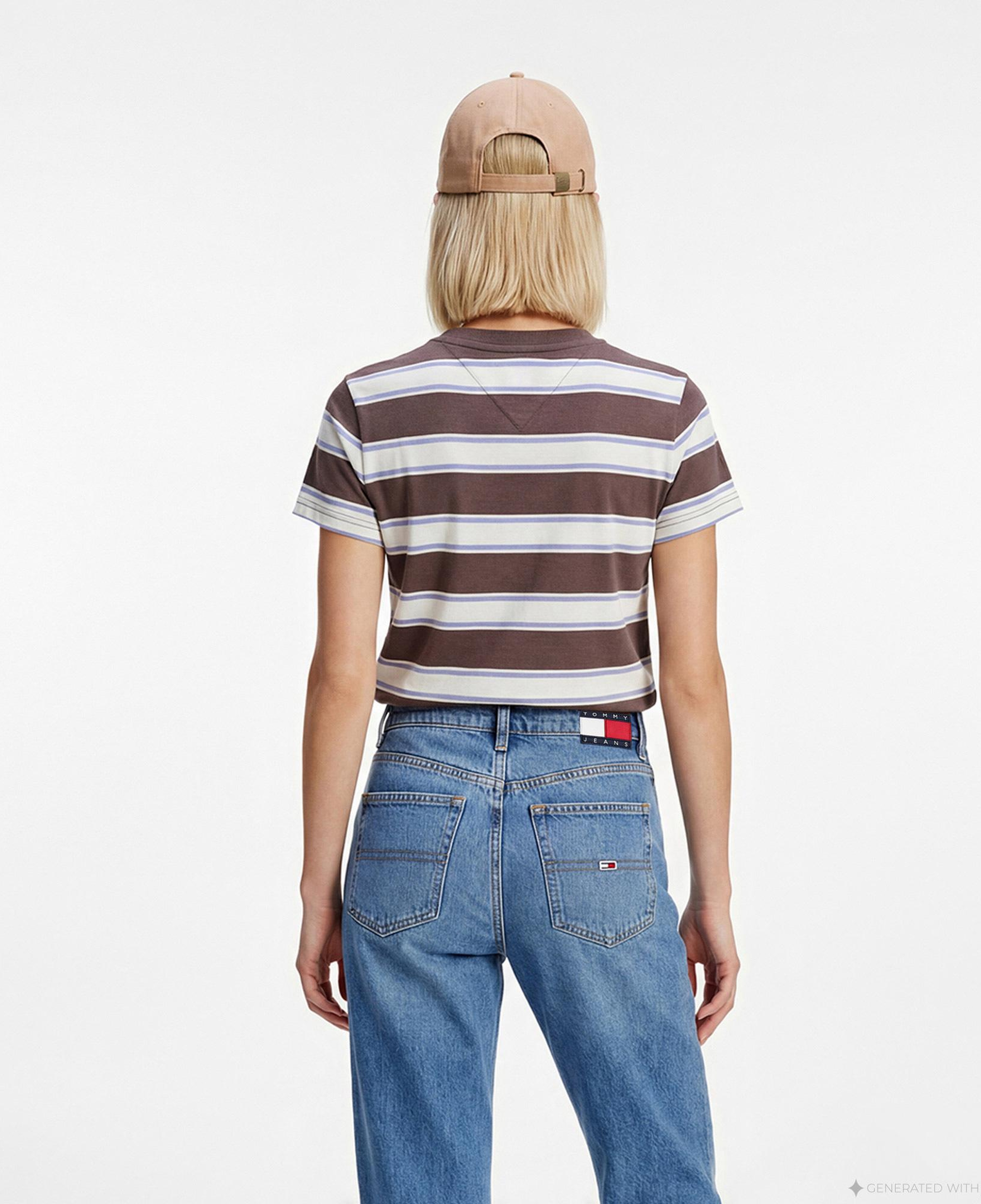 Tommy Hilfiger Denim Essentials Kadın Kahverengi T-Shirt
