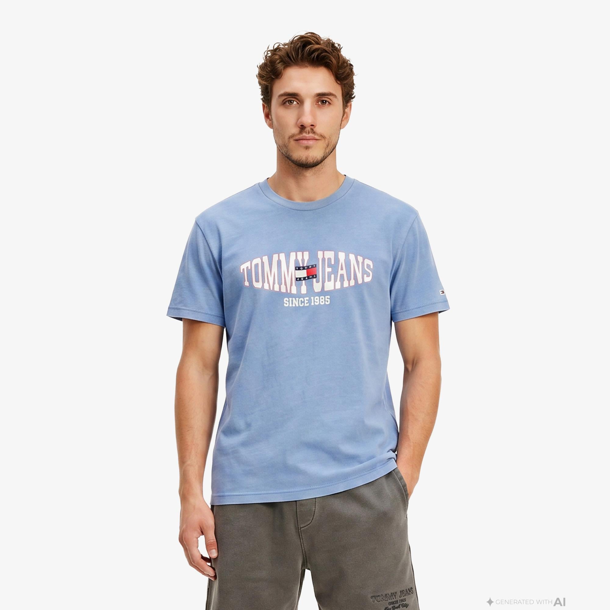 Tommy Hilfiger Dna Graphics Erkek Mavi T-Shirt