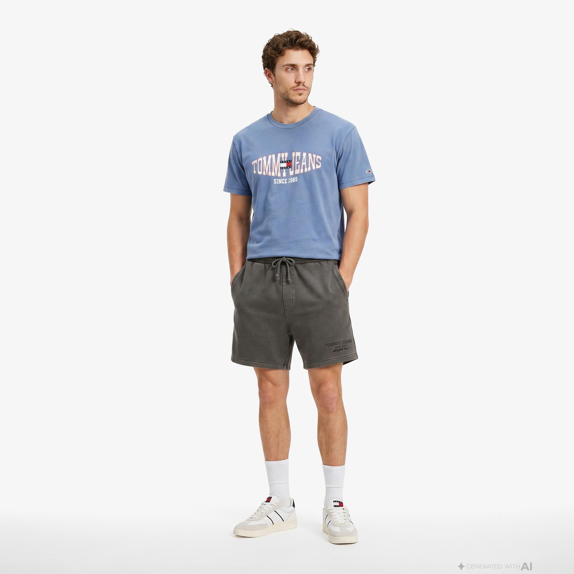 Tommy Hilfiger Dna Graphics Erkek Mavi T-Shirt