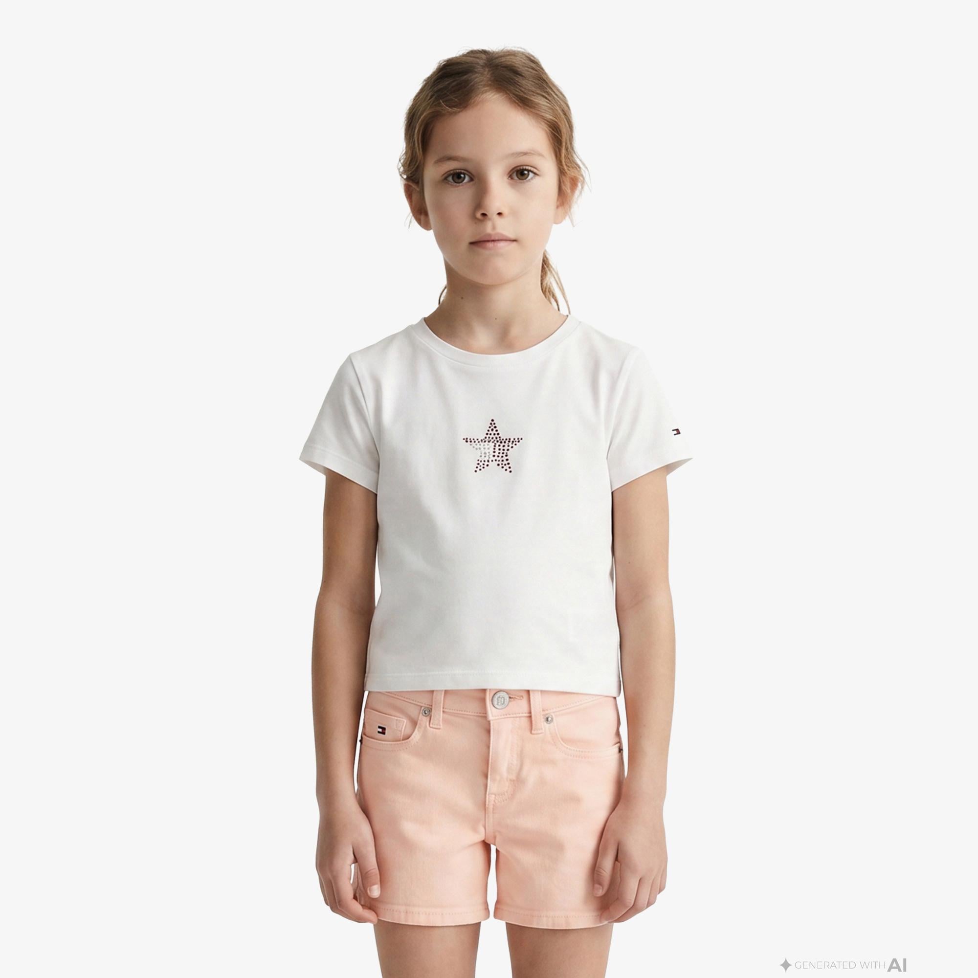 Tommy Hilfiger Star Çocuk Beyaz T-Shirt