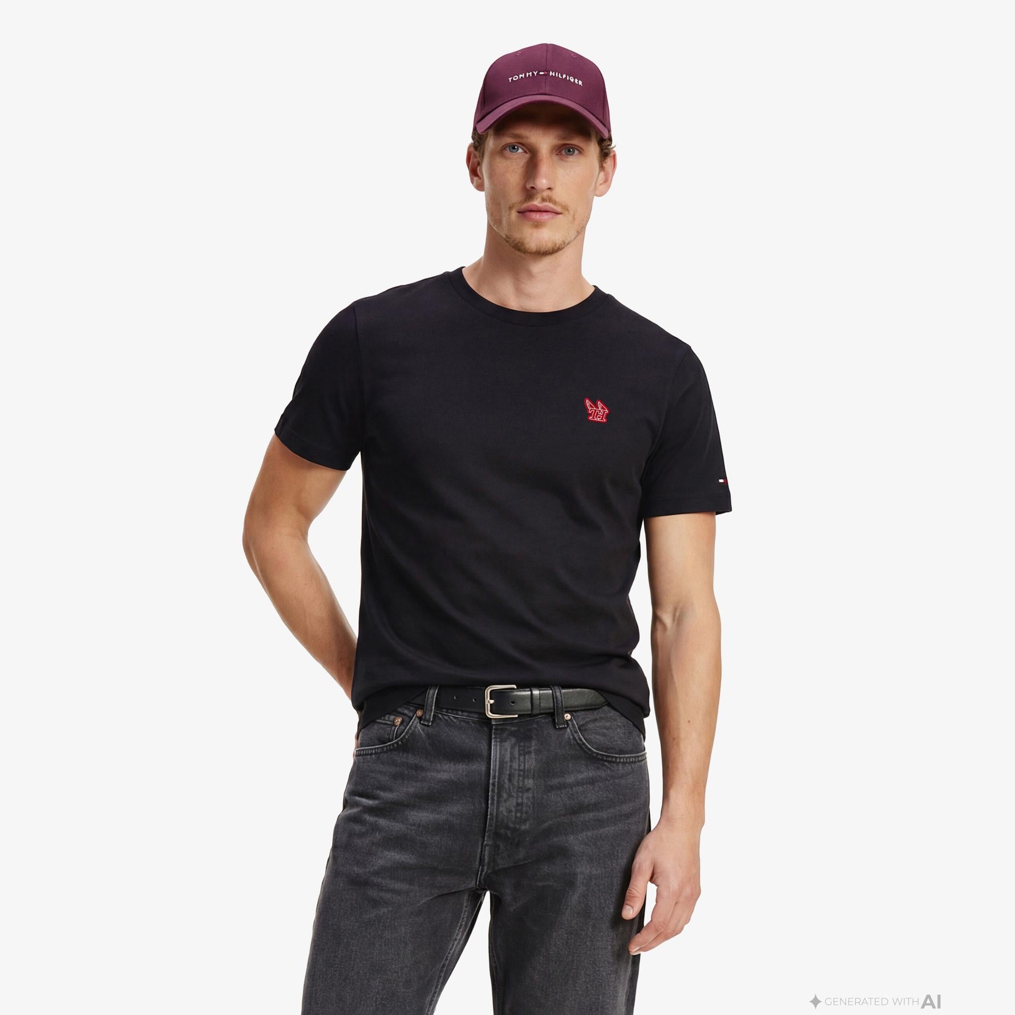 Tommy Hilfiger Moto Pack Erkek Siyah T-Shirt