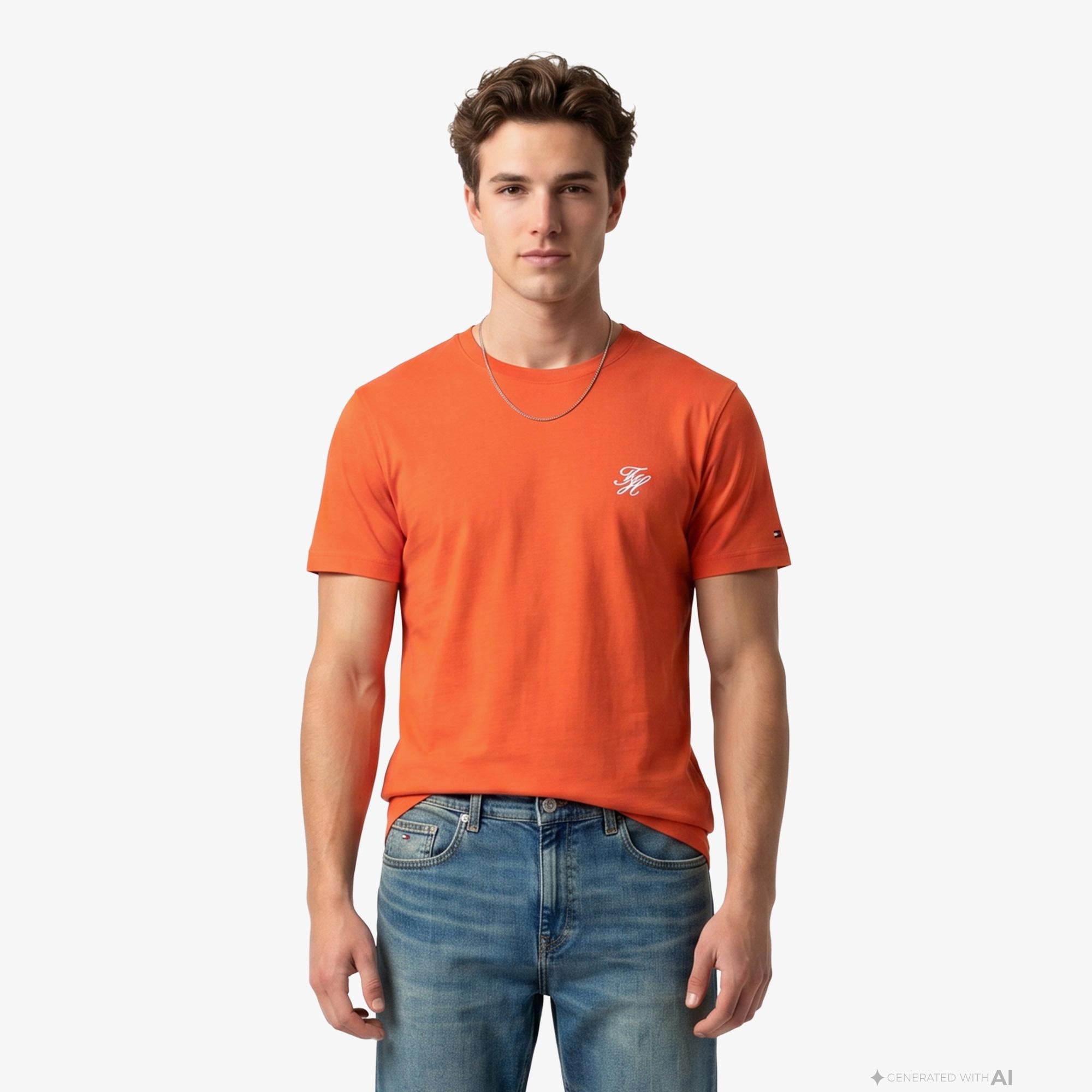 Tommy Hilfiger Swimshop Erkek Turuncu T-Shirt