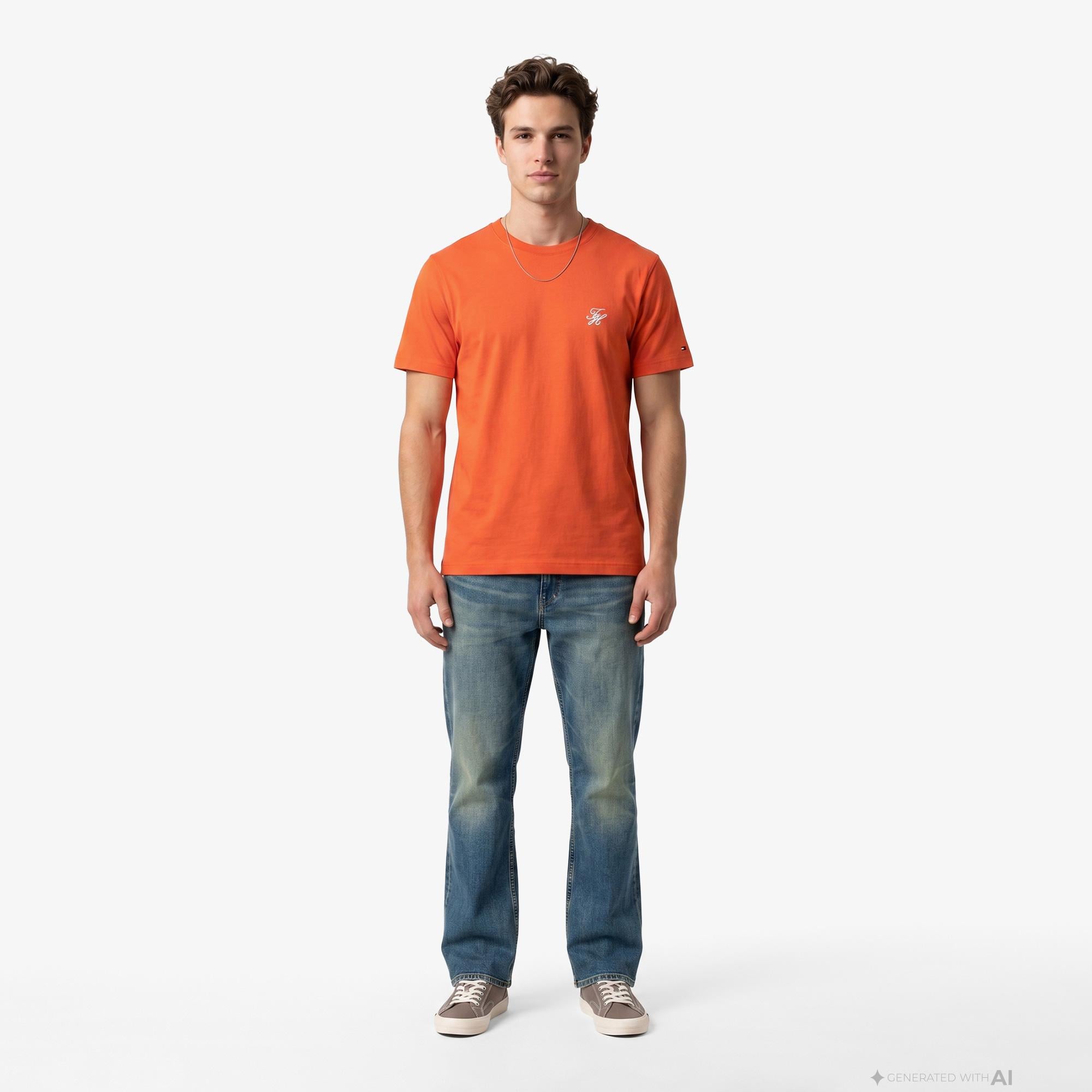 Tommy Hilfiger Swimshop Erkek Turuncu T-Shirt