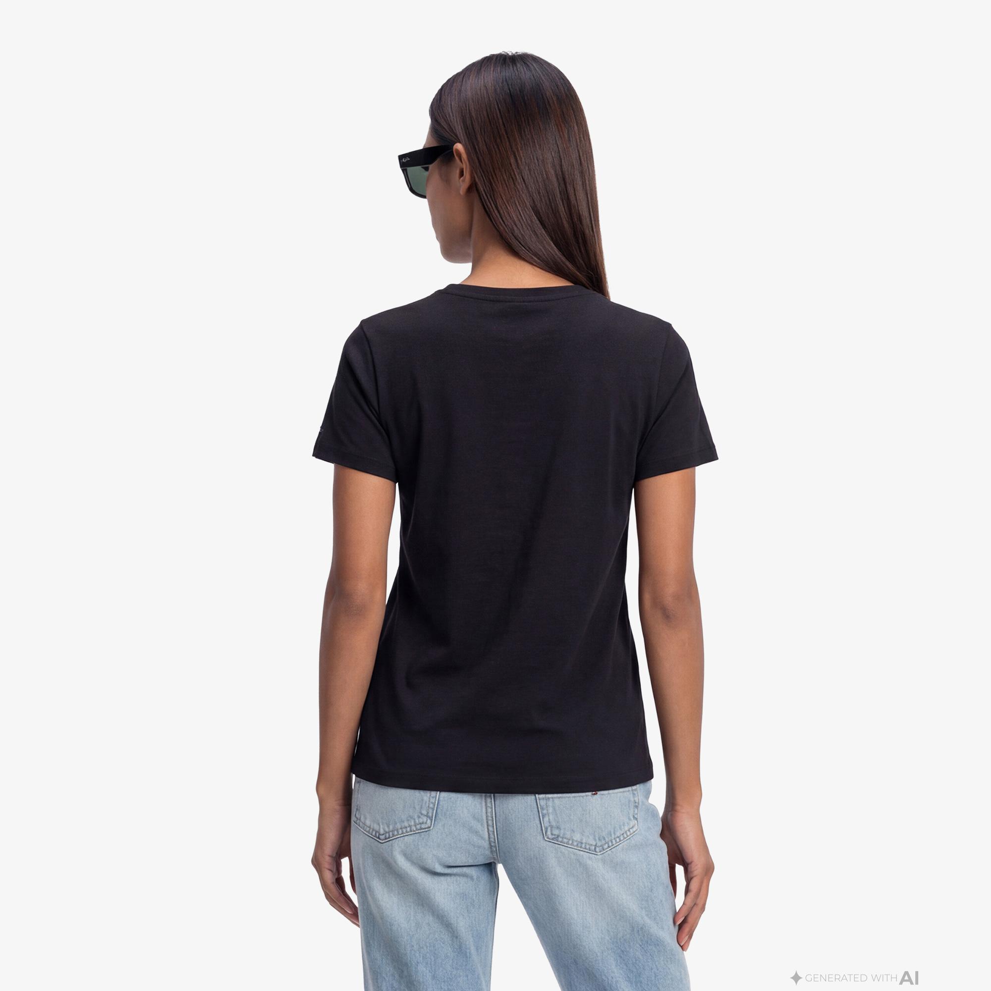 Tommy Hilfiger Script Kadın Siyah T-Shirt