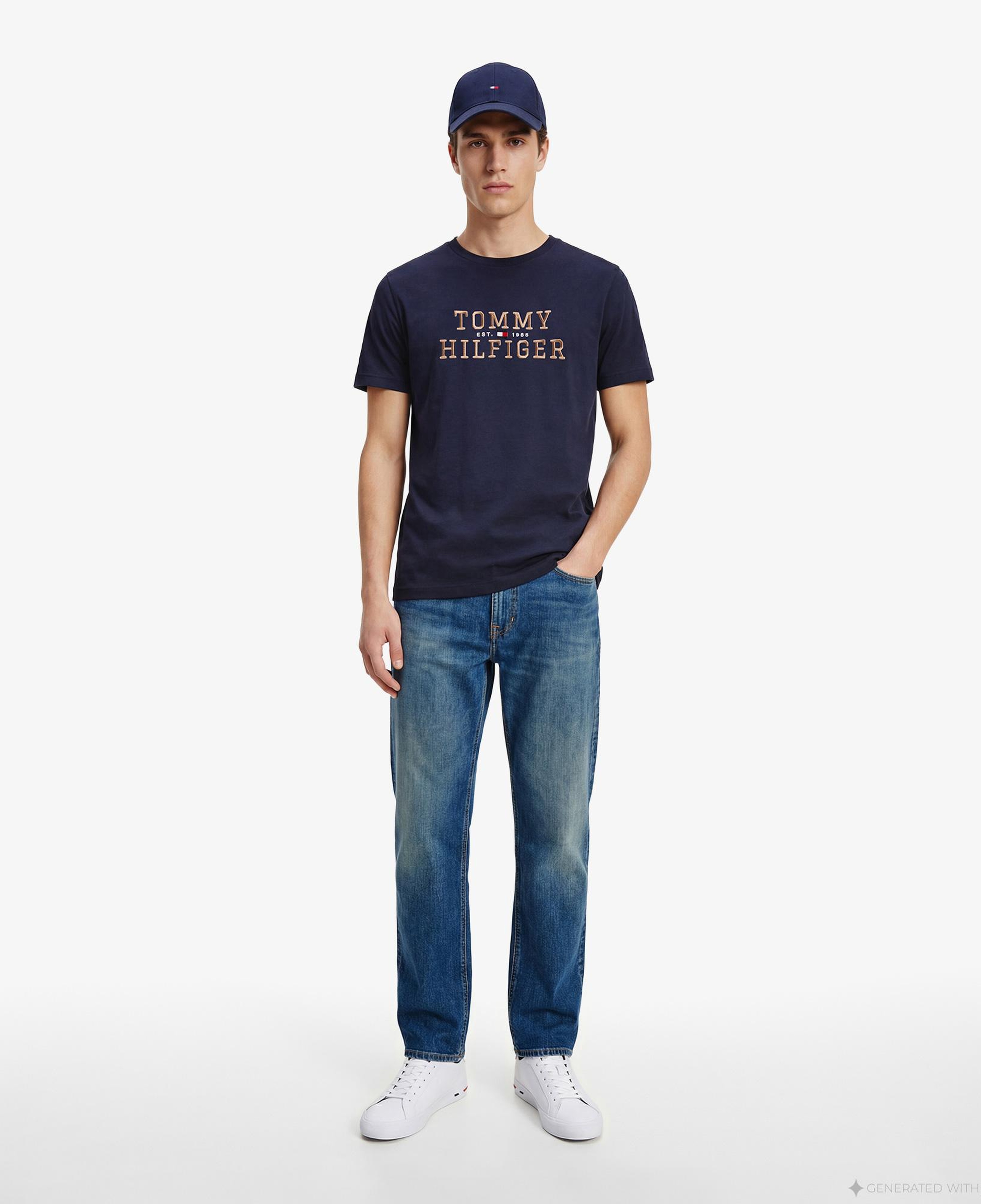 Tommy Hilfiger Brand Love Graphic Erkek Lacivert T-Shirt