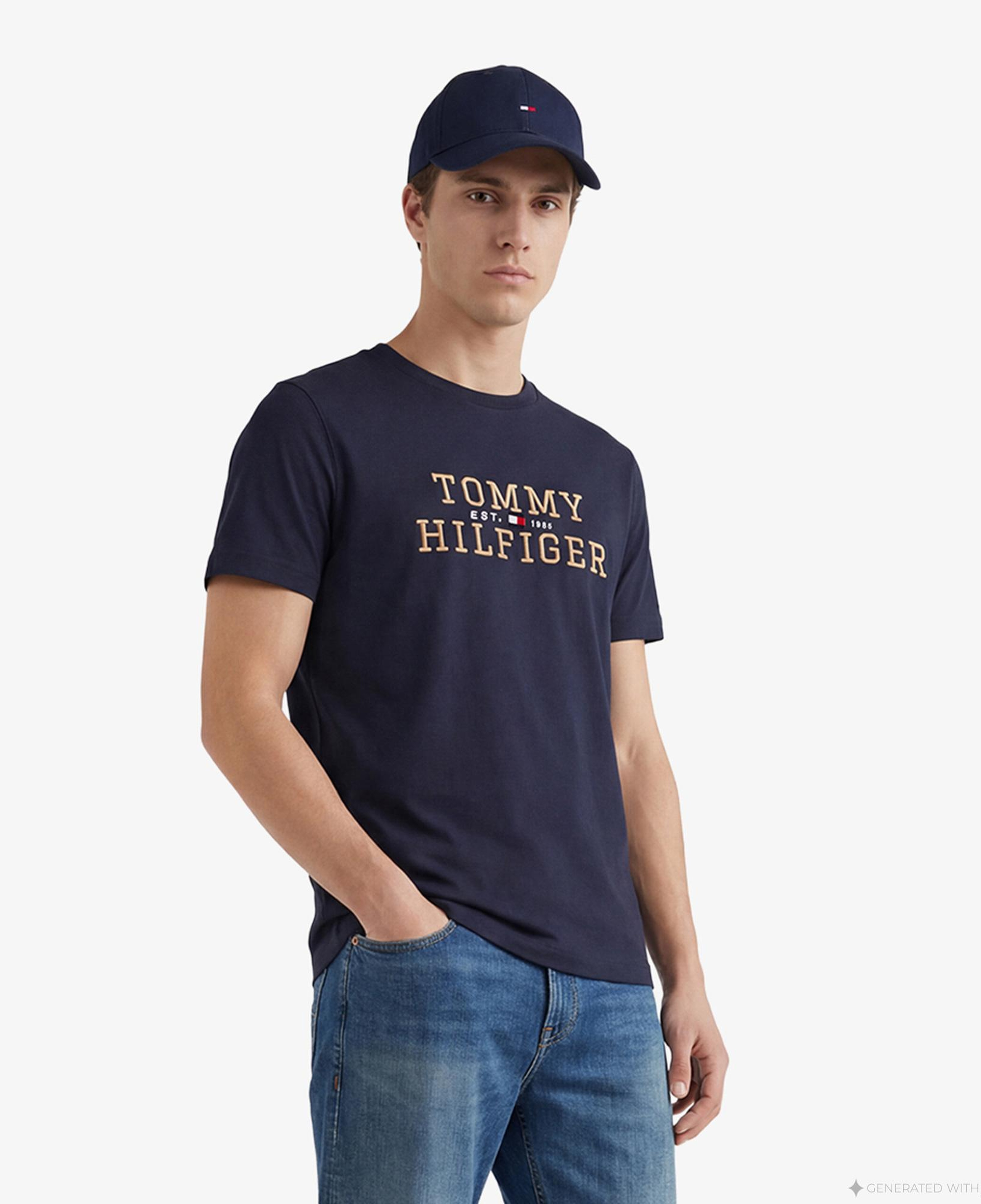 Tommy Hilfiger Brand Love Graphic Erkek Lacivert T-Shirt