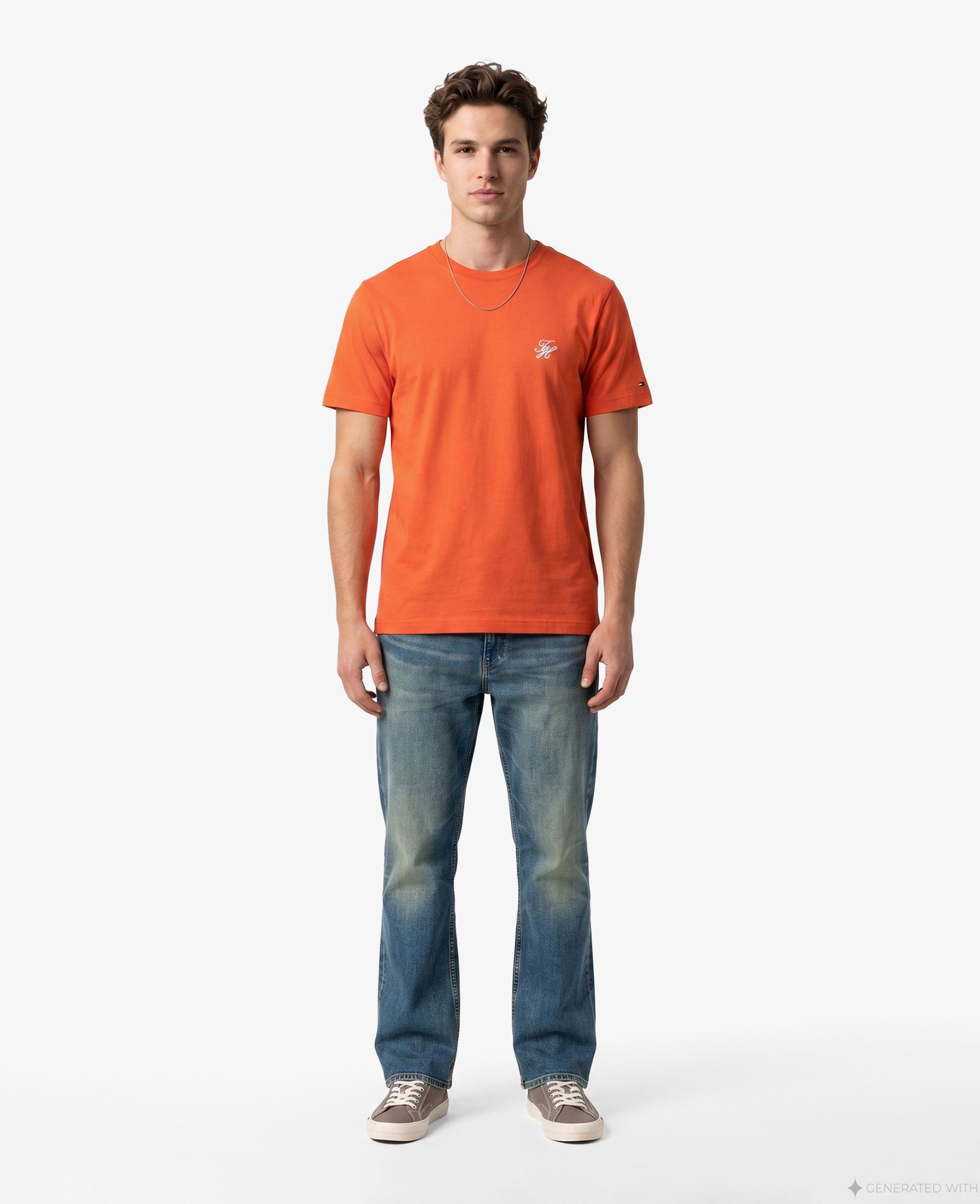 Tommy Hilfiger Swimshop Erkek Turuncu T-Shirt