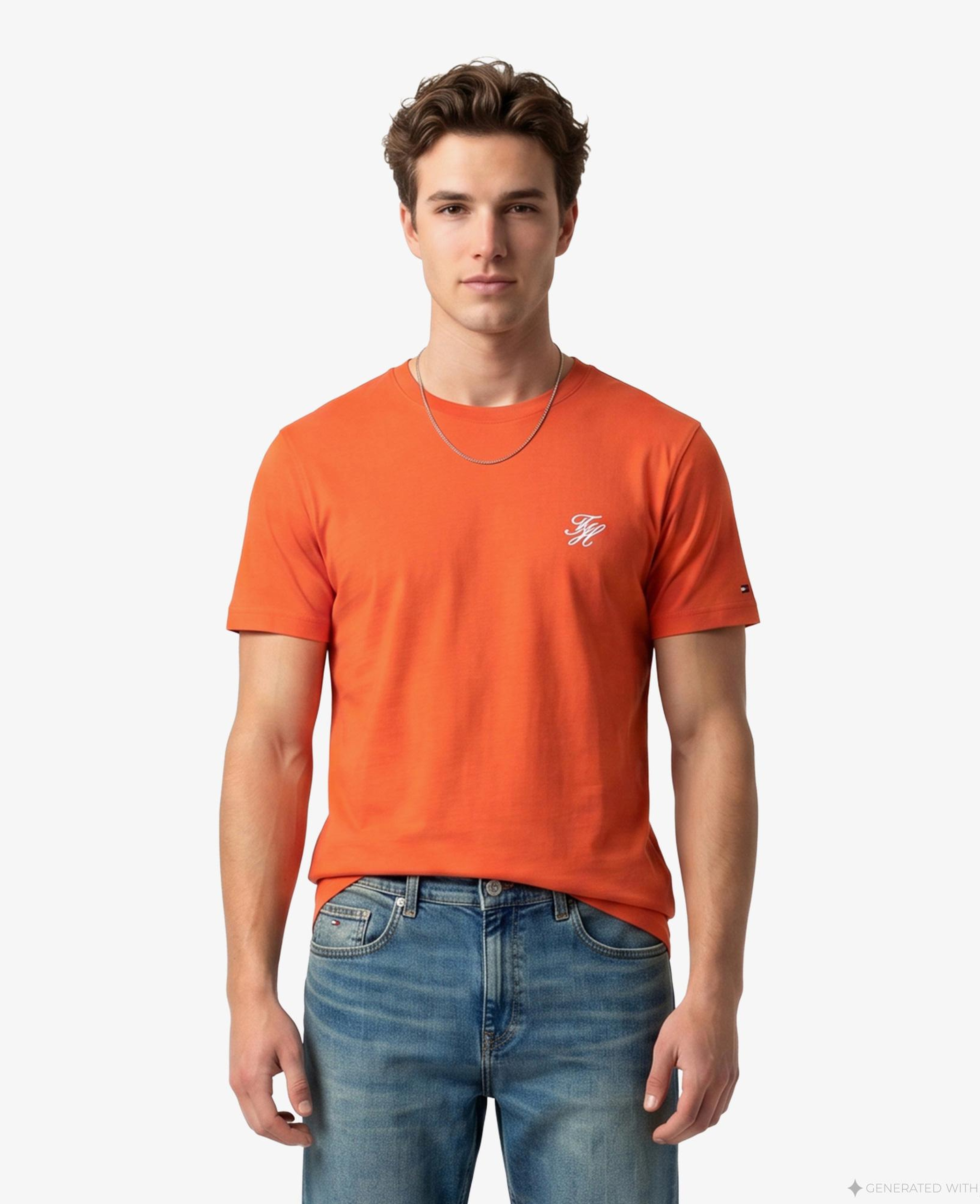 Tommy Hilfiger Swimshop Erkek Turuncu T-Shirt
