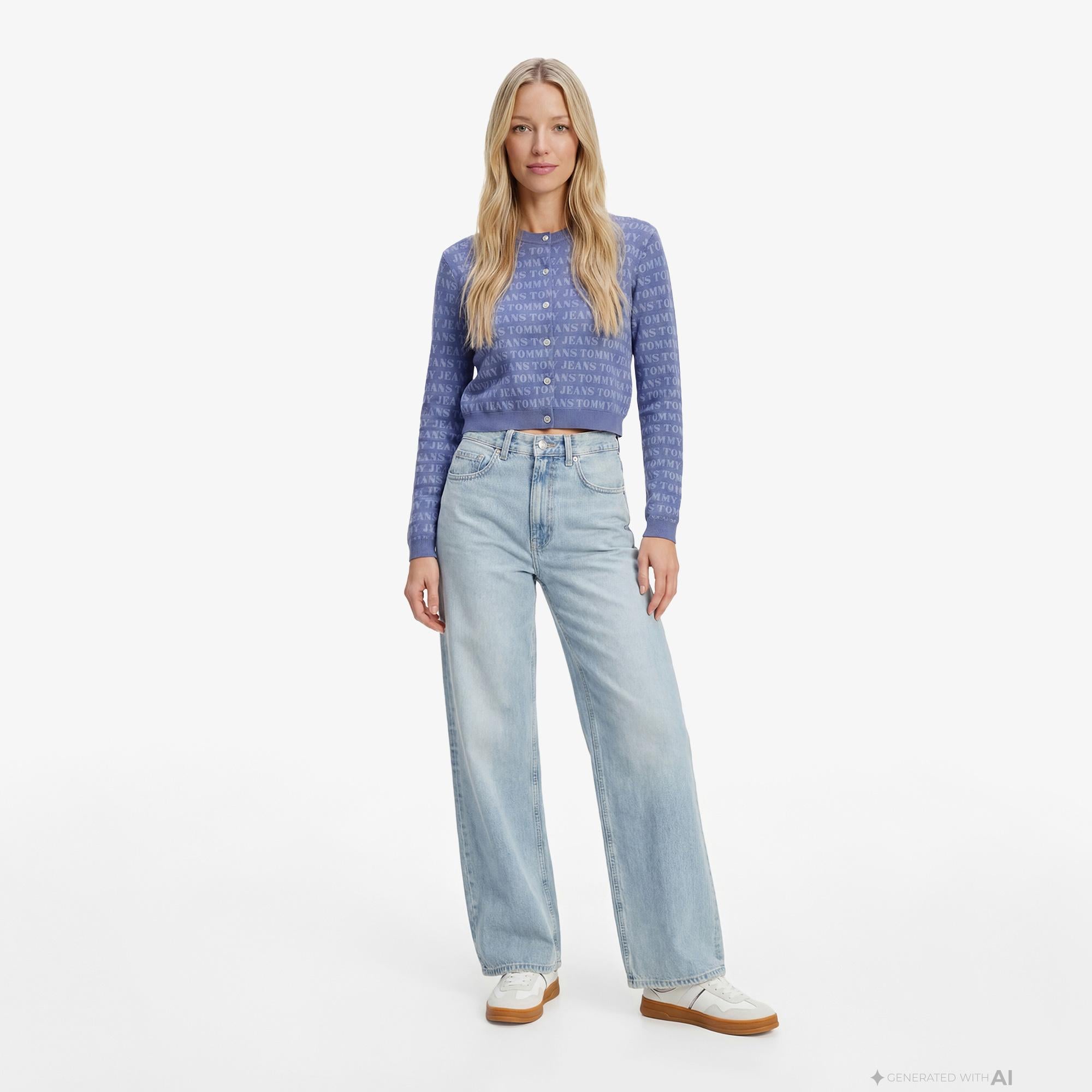 Tommy Hilfiger Dollar Kadın Mavi Triko