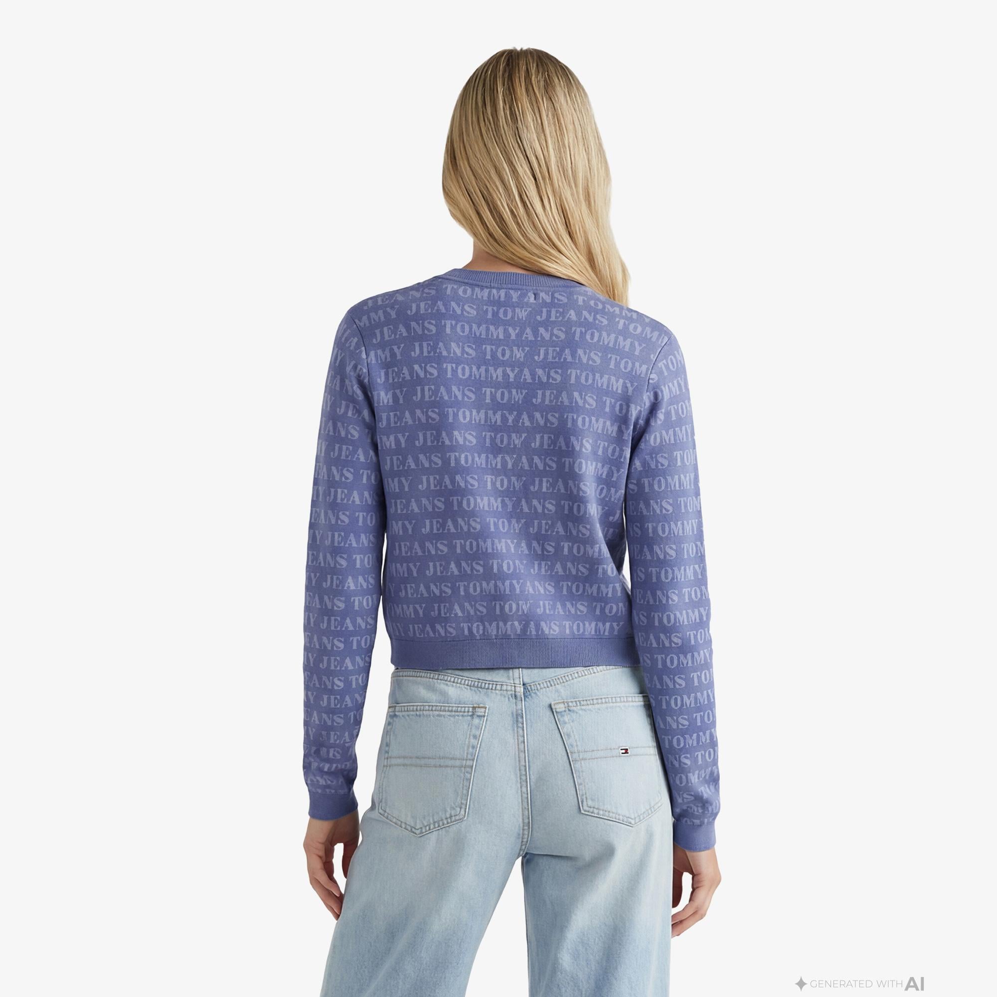 Tommy Hilfiger Dollar Kadın Mavi Triko