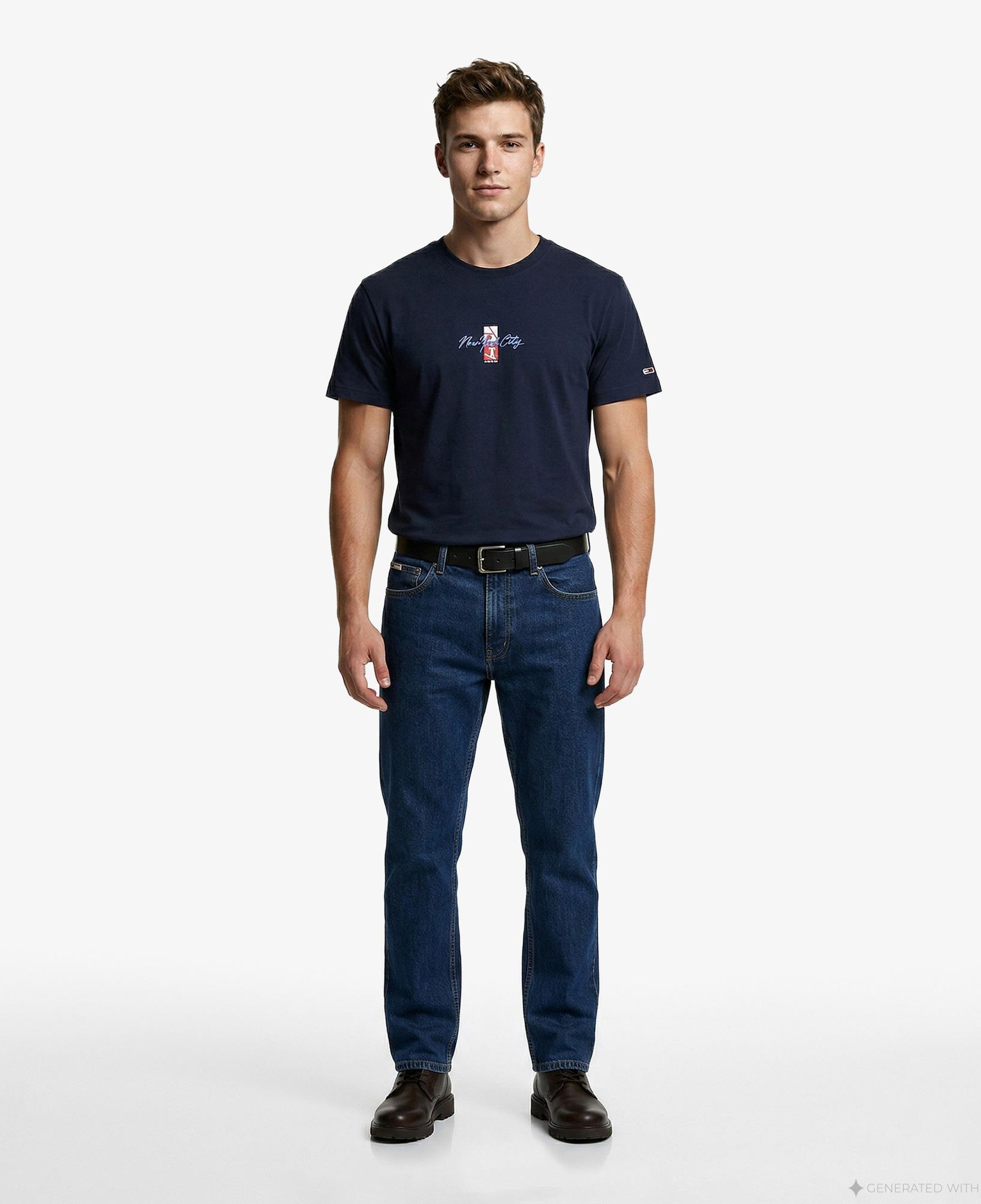 Tommy Hilfiger Signature Erkek Lacivert T-Shirt