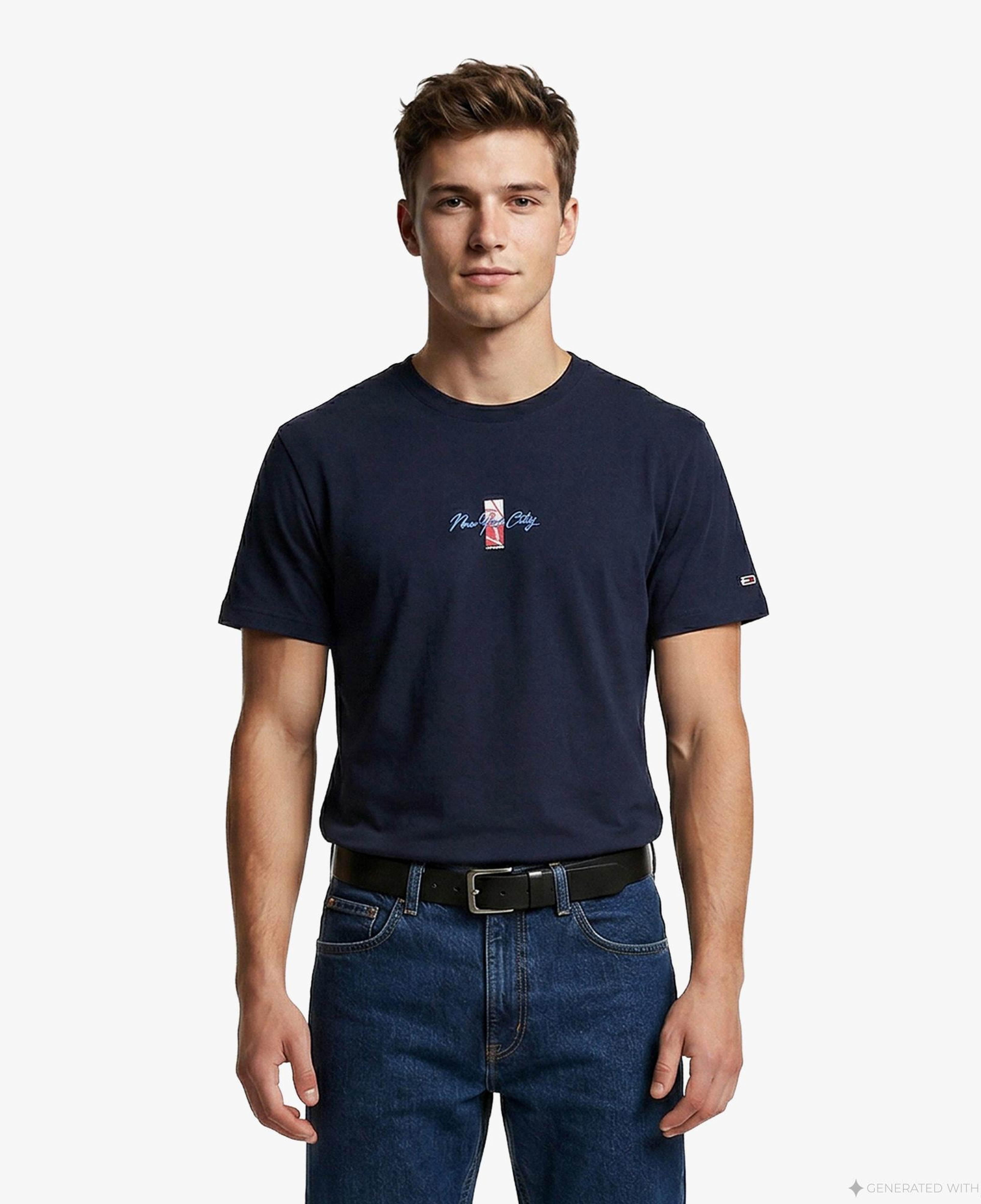 Tommy Hilfiger Signature Erkek Lacivert T-Shirt