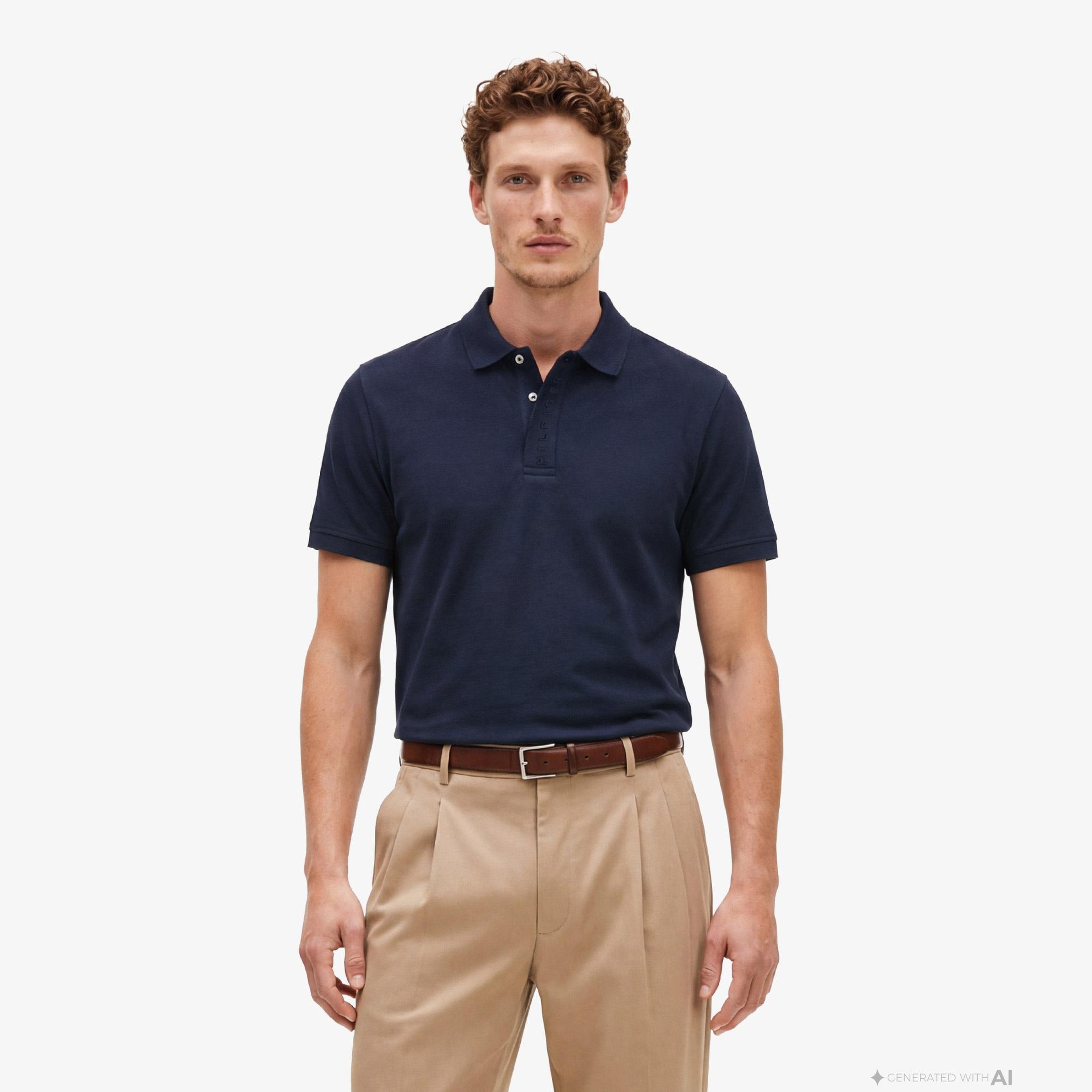 Tommy Hilfiger Seasonal Graphic Erkek Lacivert Polo Yaka T-Shirt