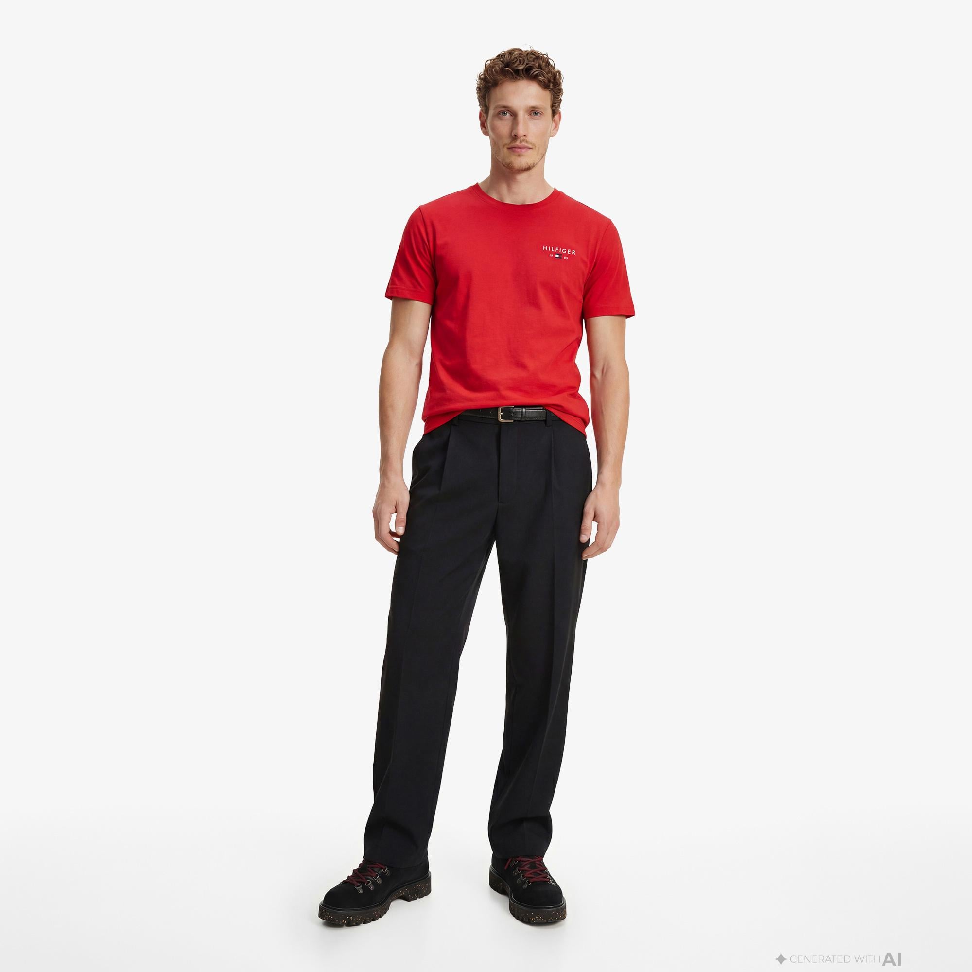 Tommy Hilfiger Brand Love Graphic Erkek Kırmızı T-Shirt