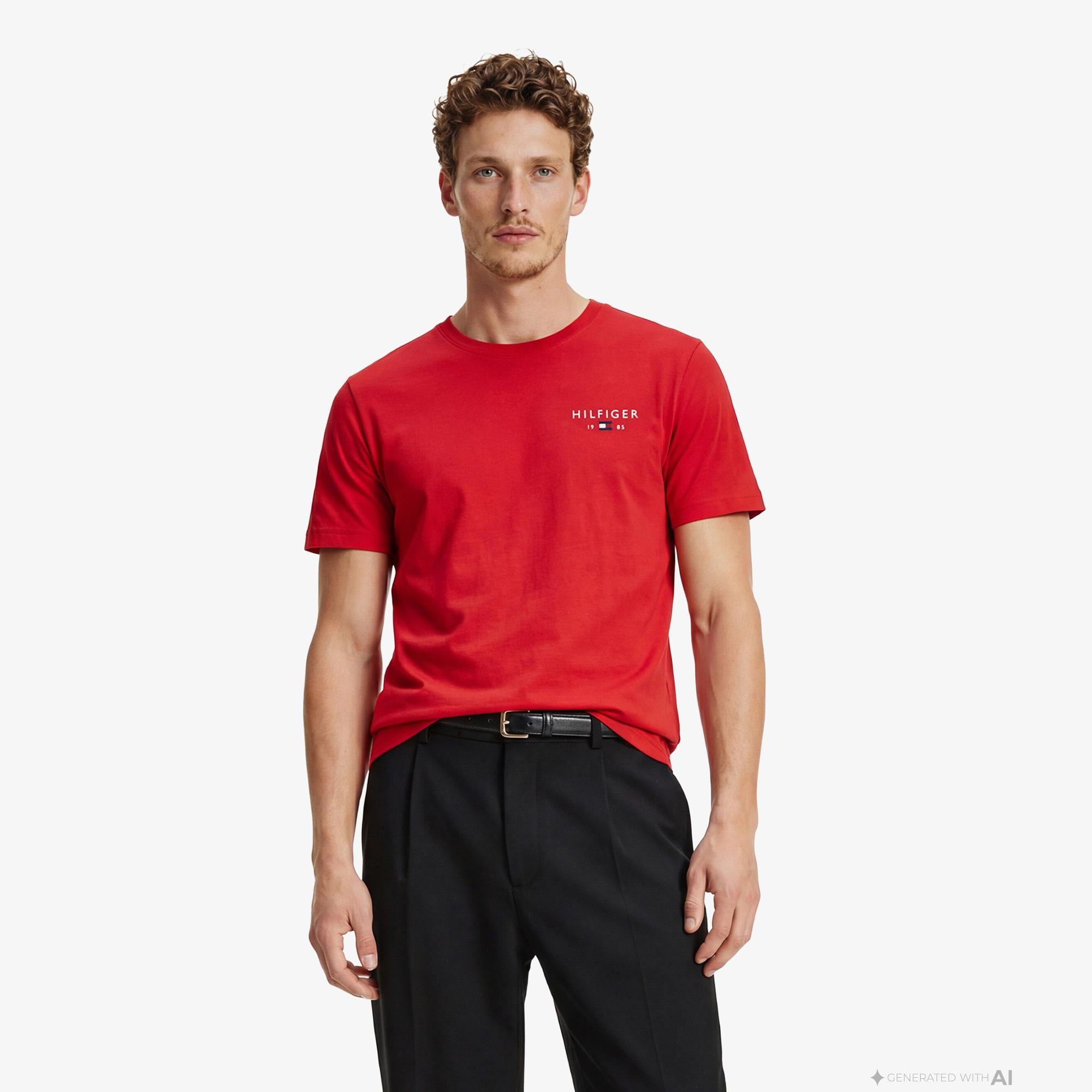 Tommy Hilfiger Brand Love Graphic Erkek Kırmızı T-Shirt