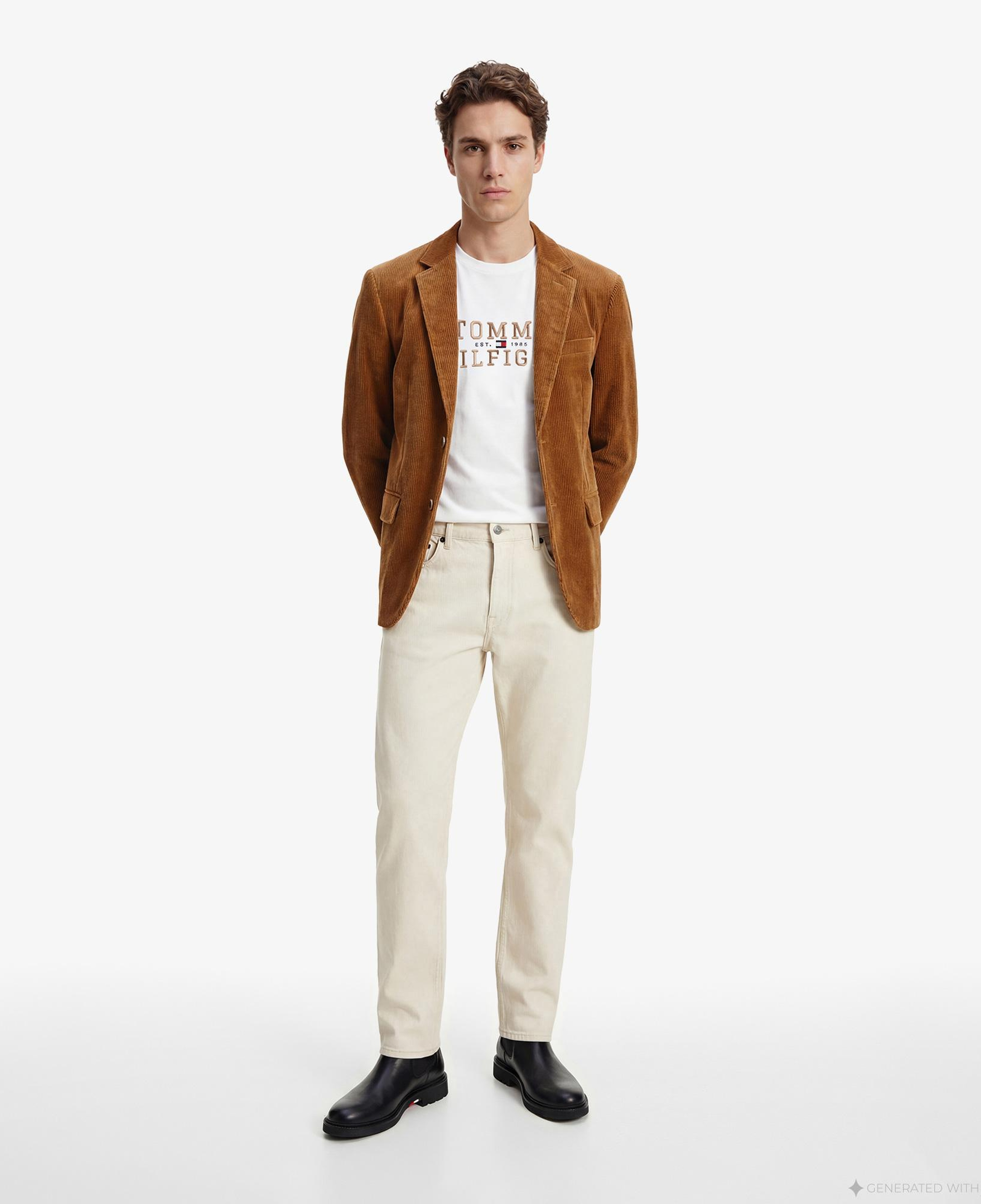 Tommy Hilfiger Brand Love Graphic Erkek Beyaz T-Shirt