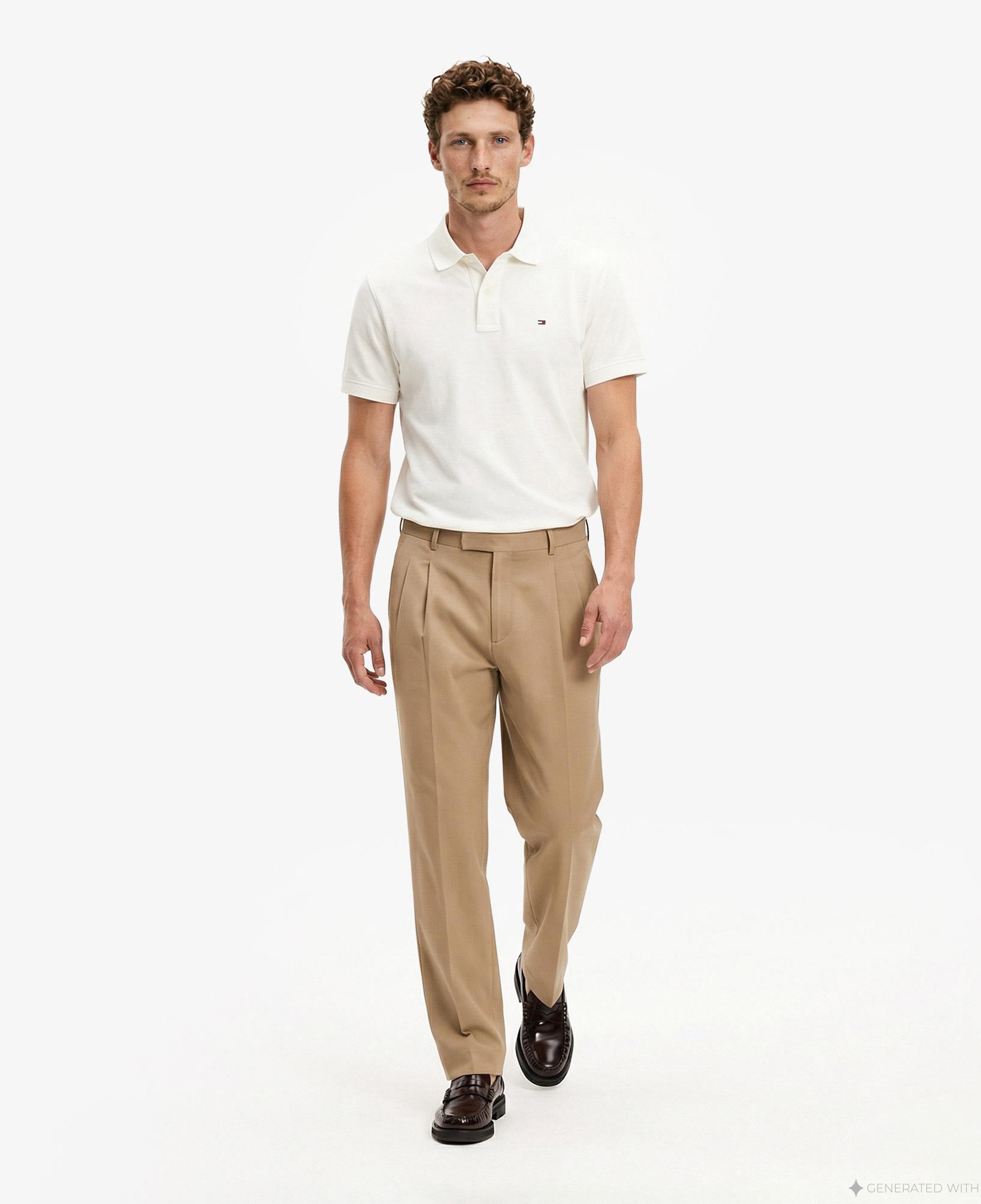 Tommy Hilfiger Classic Flag Erkek Beyaz Polo Yaka T-Shirt
