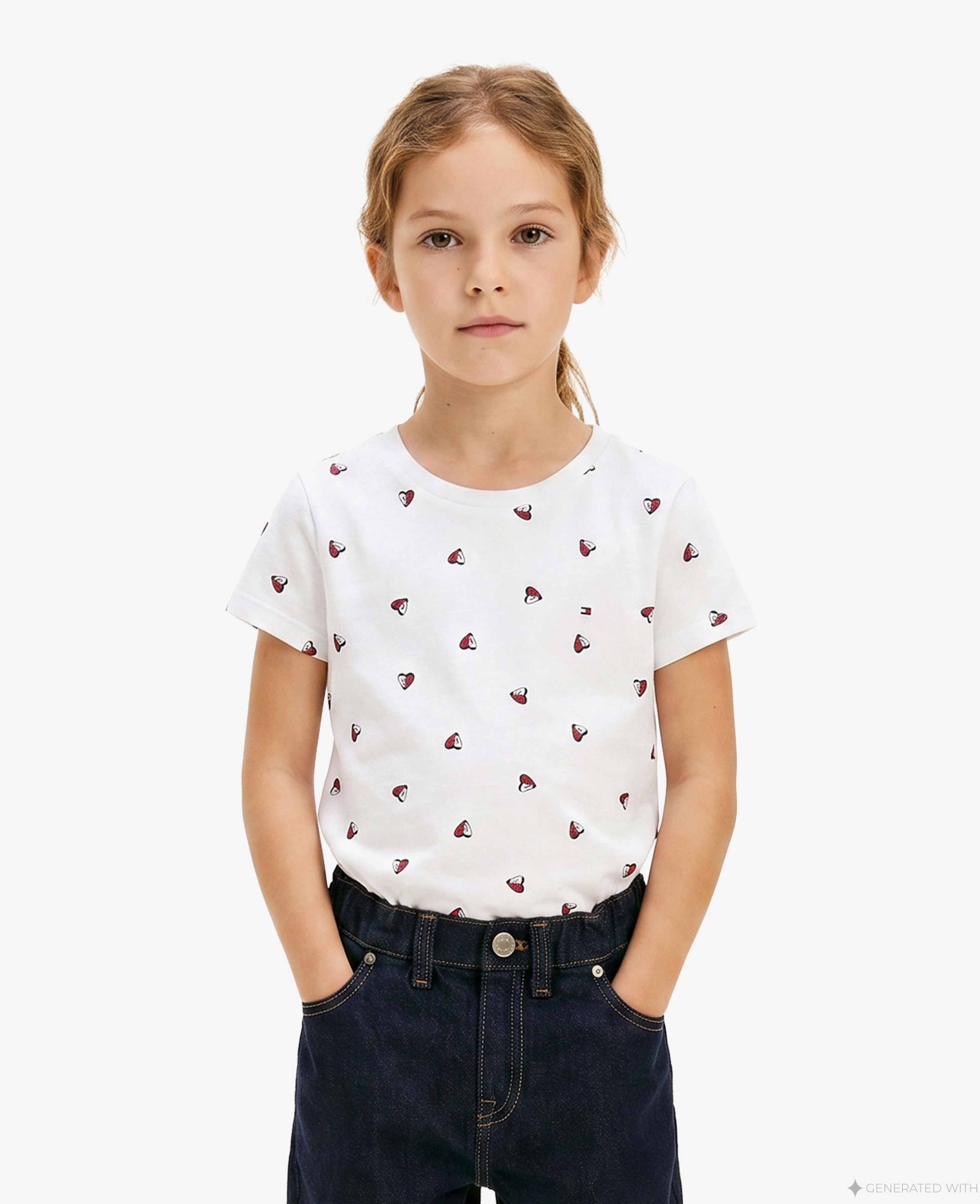 Tommy Hilfiger Little Çocuk Beyaz Crop T-Shirt