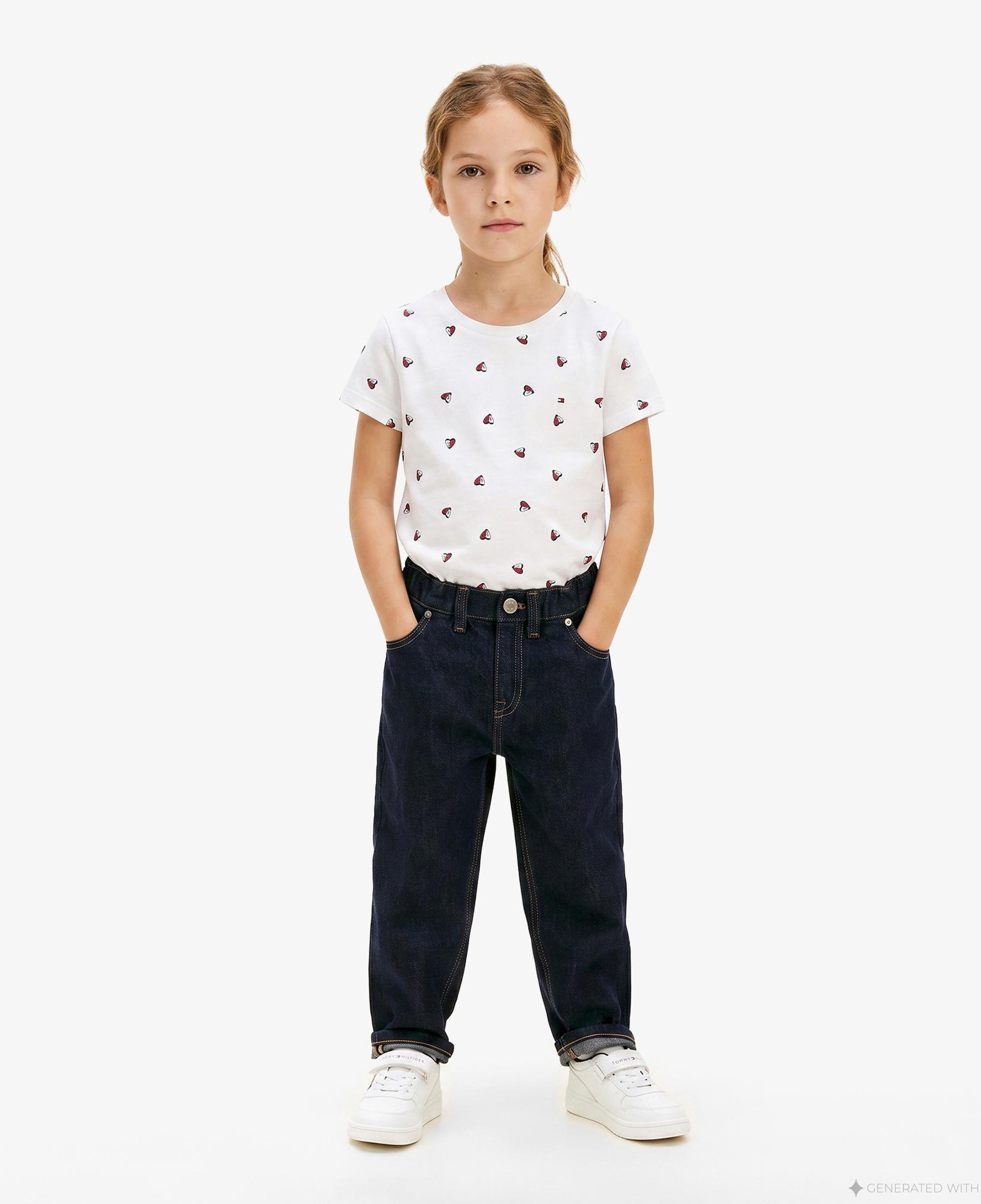 Tommy Hilfiger Little Çocuk Beyaz Crop T-Shirt