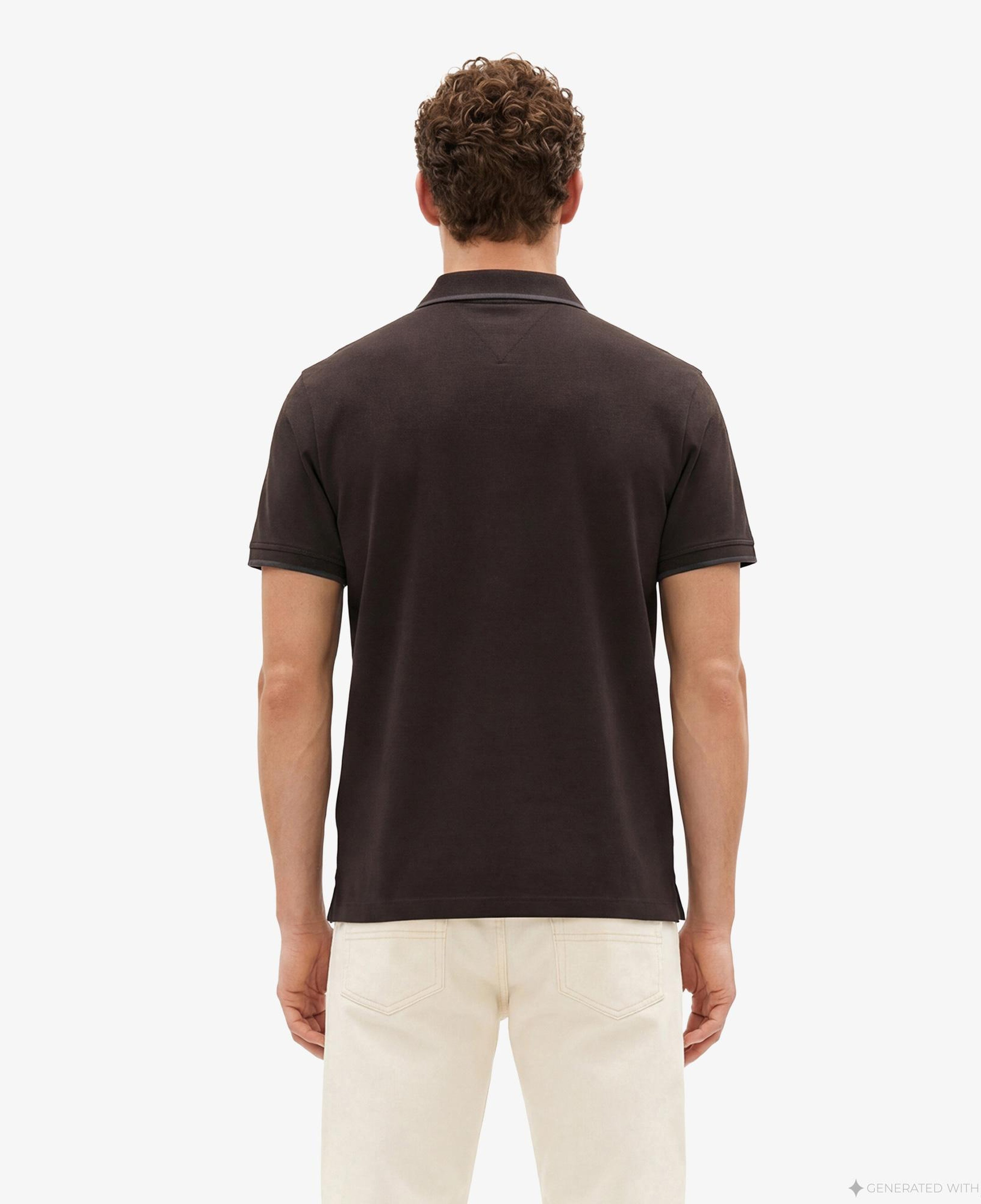 Tommy Hilfiger Seasonal Fabric Erkek Siyah Polo Yaka T-Shirt