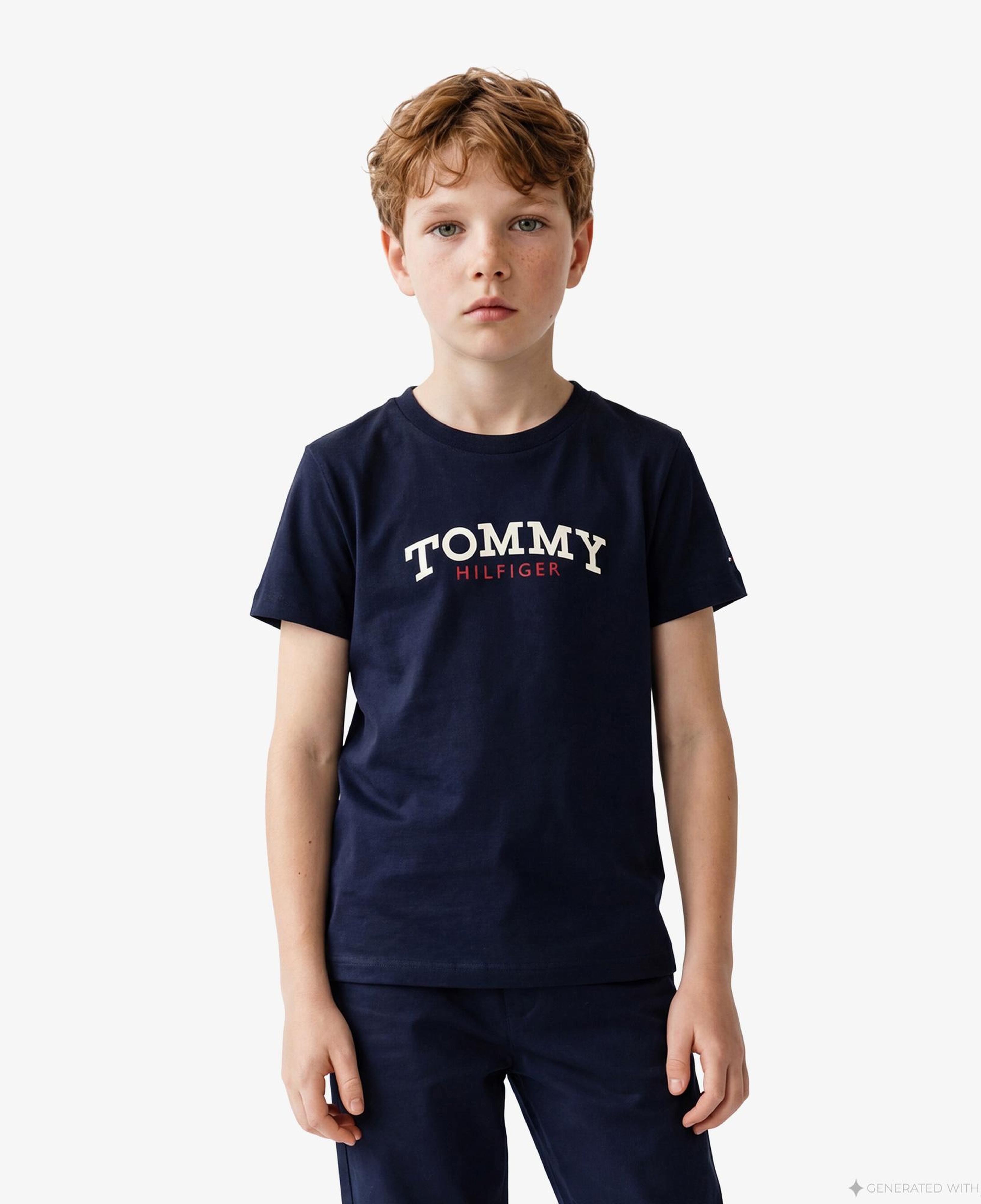 Tommy Hilfiger Graphic Çocuk Lacivert T-Shirt