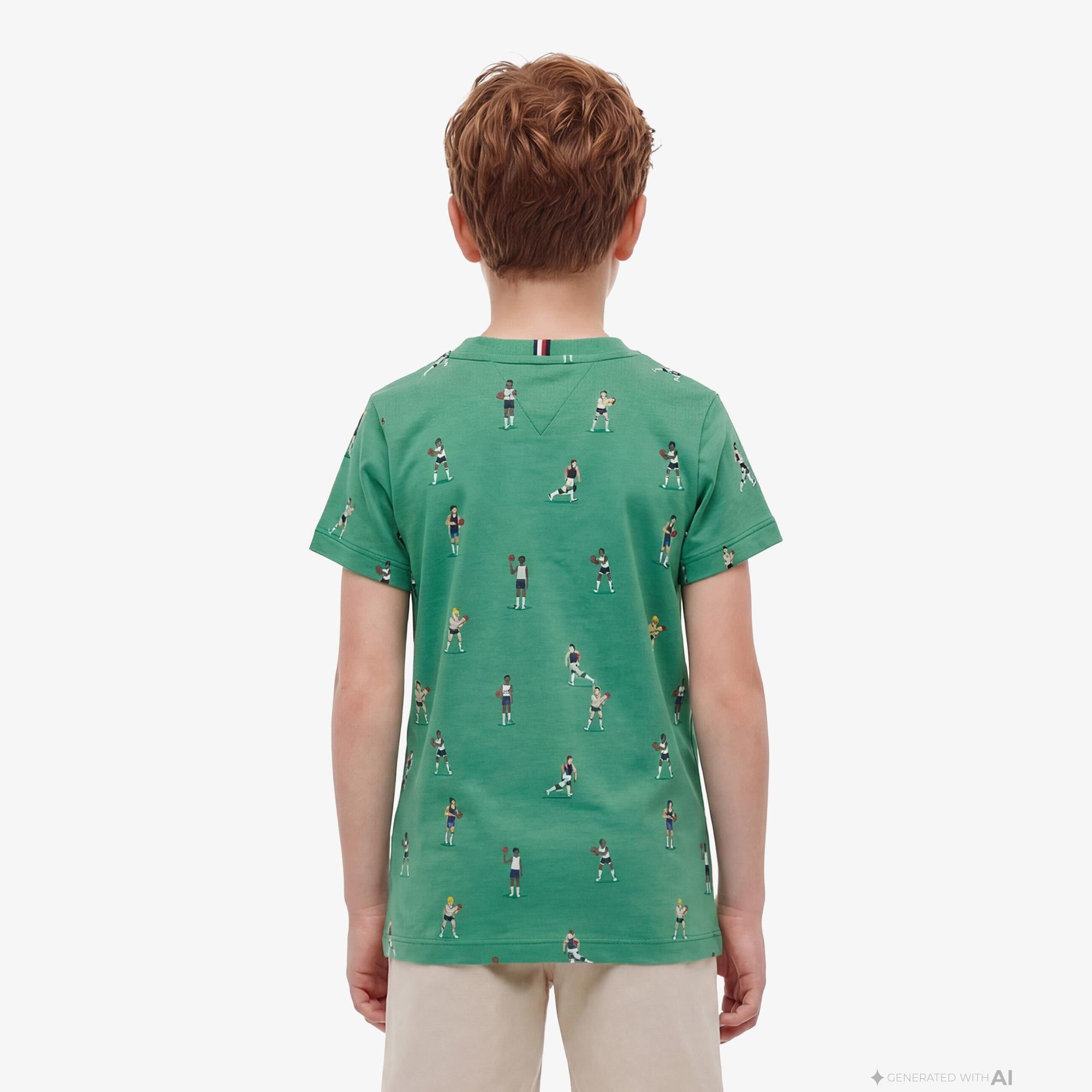 Tommy Hilfiger Little Çocuk Yeşil Crop T-Shirt