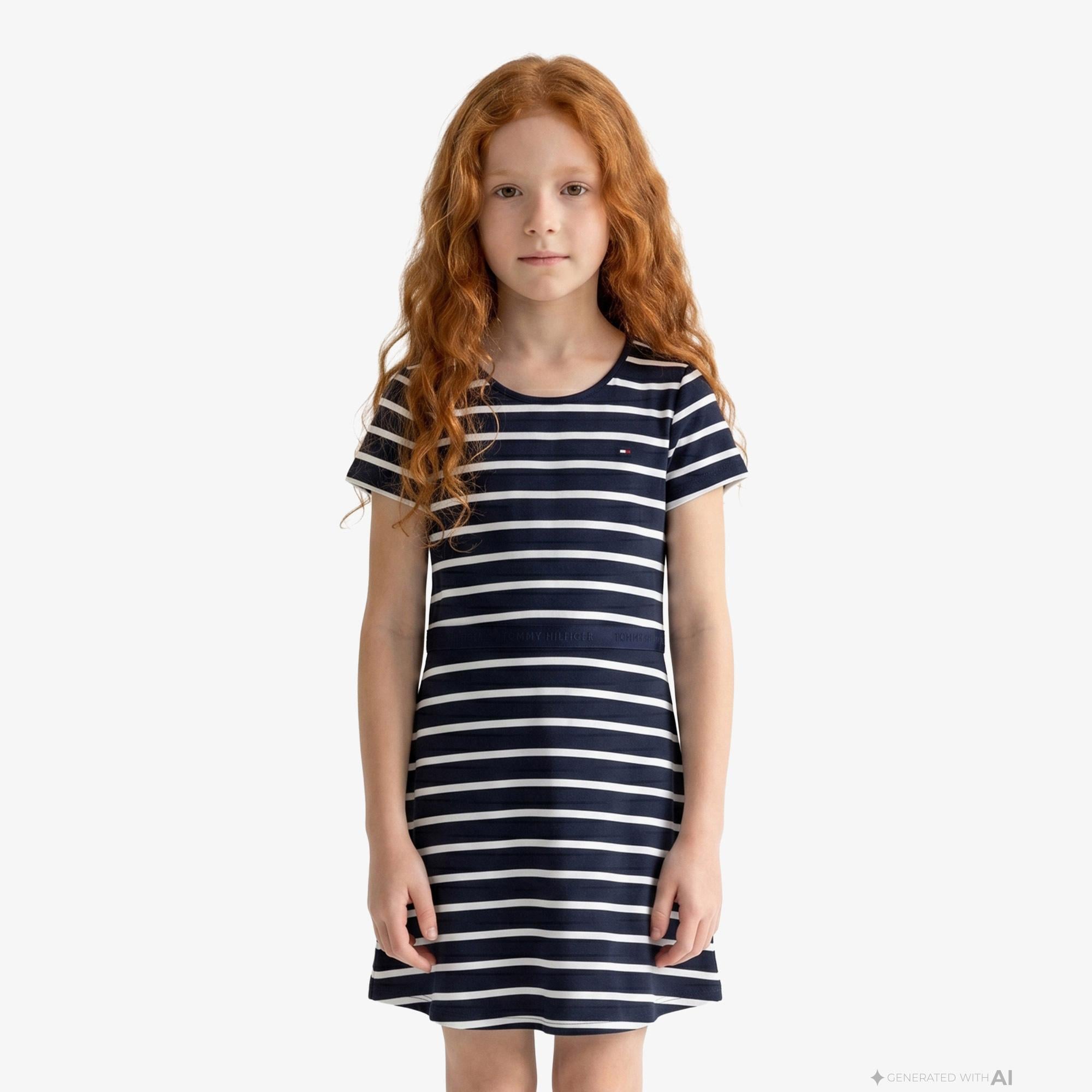 Tommy Hilfiger Essentials Modal Çocuk Lacivert Elbise