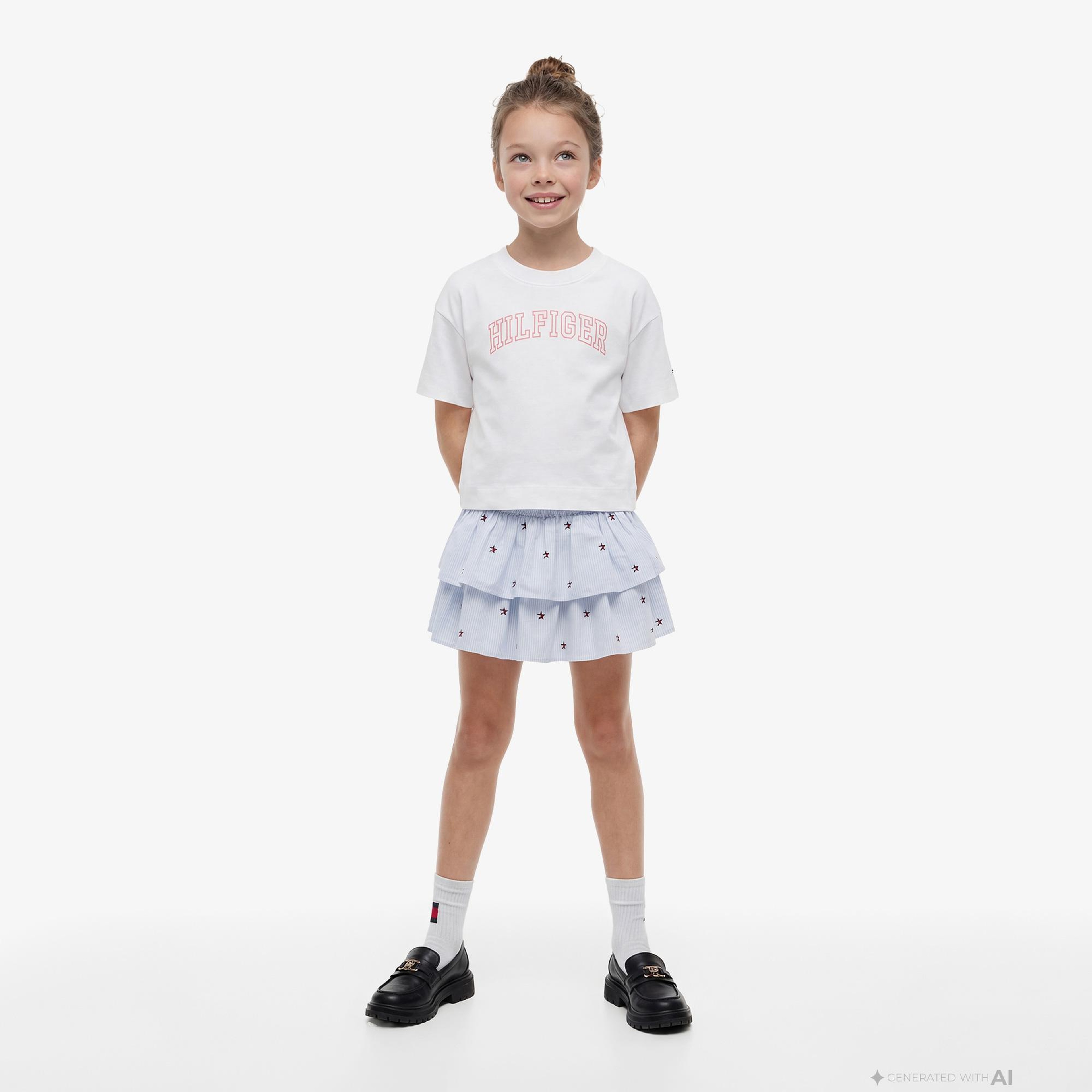Tommy Hilfiger Varsity Çocuk Beyaz T-Shirt
