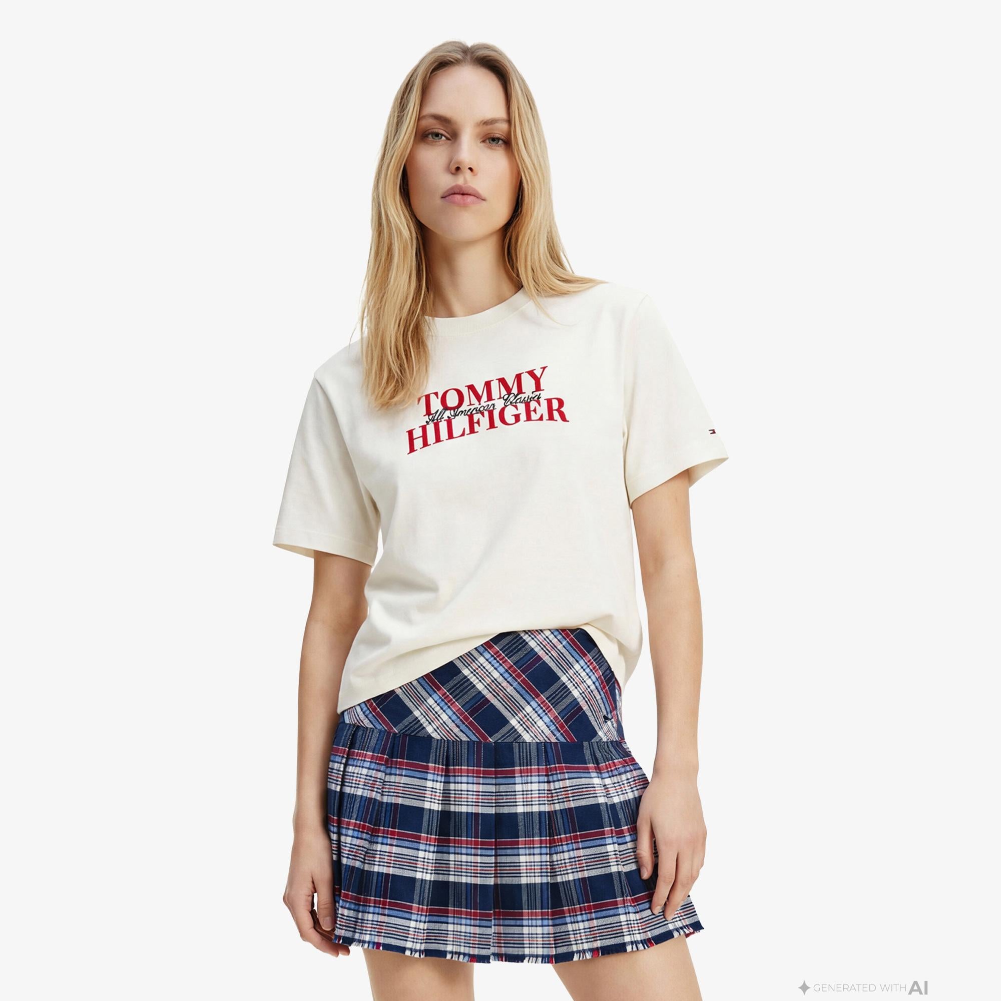 Tommy Hilfiger Classics Kadın Beyaz T-Shirt